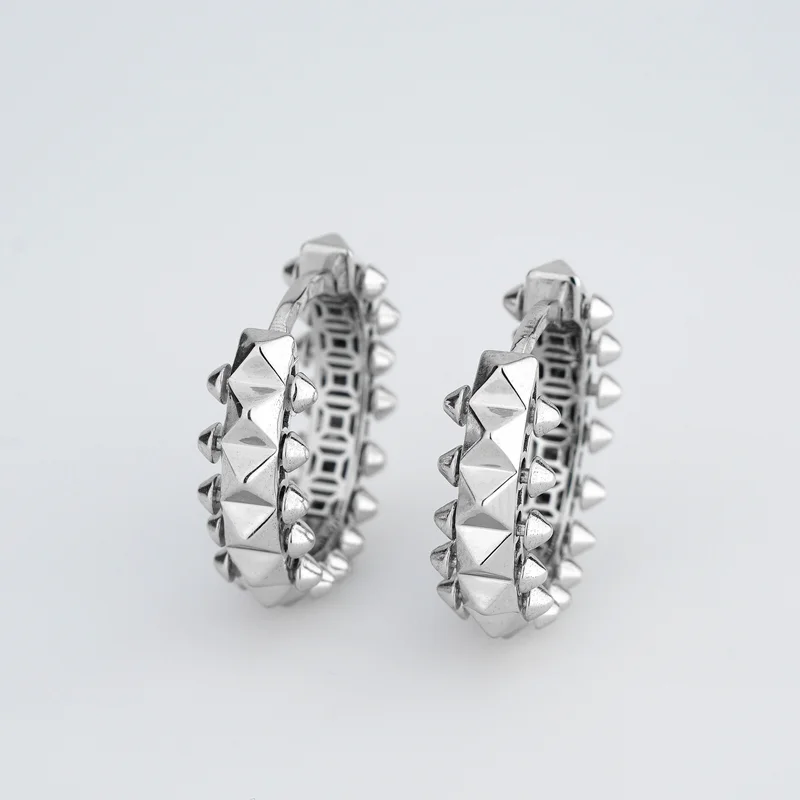 Сережки-кільця із білого золота - 2133664
