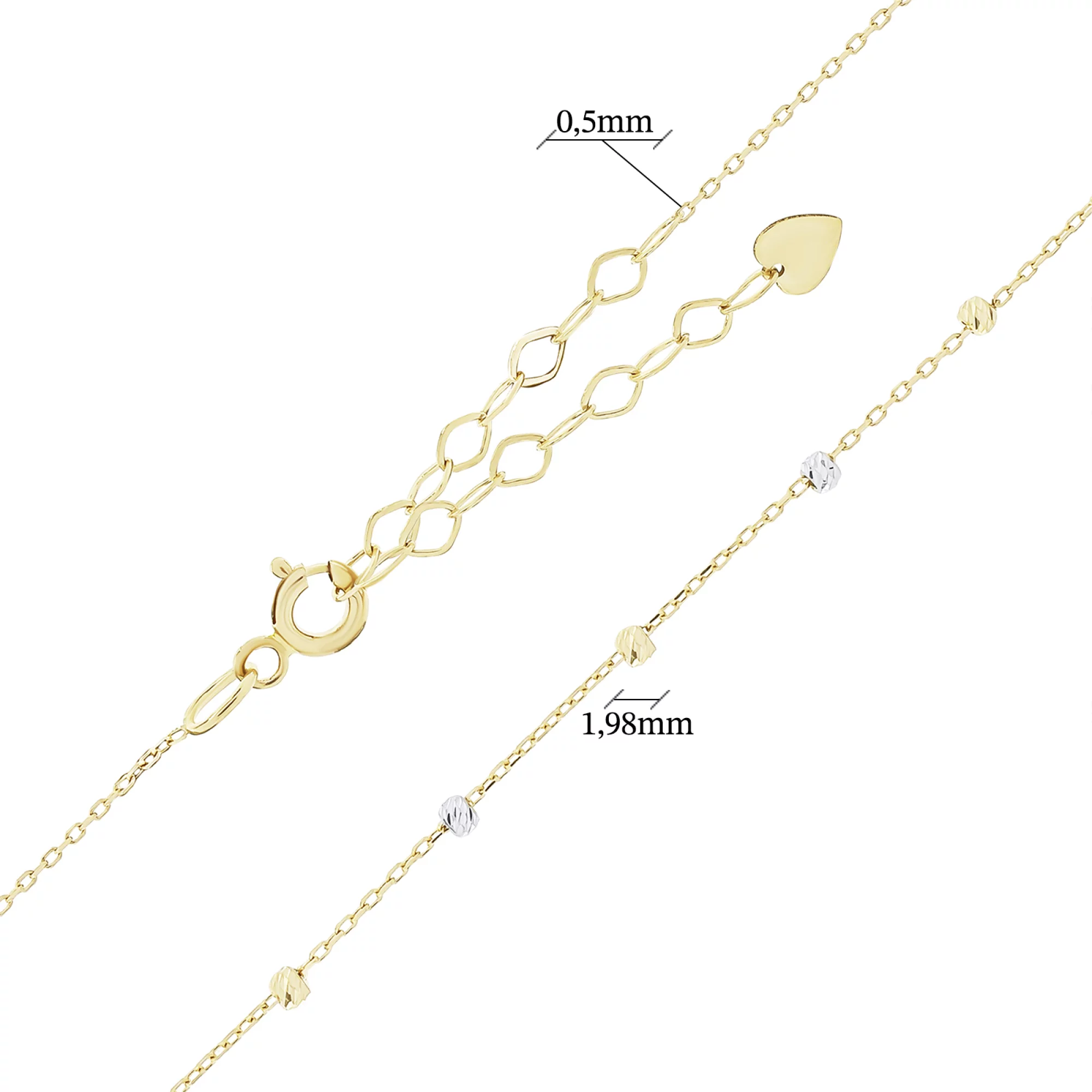 Колье из комбинированного золота плетение якорное - 1578521 – изображение 3