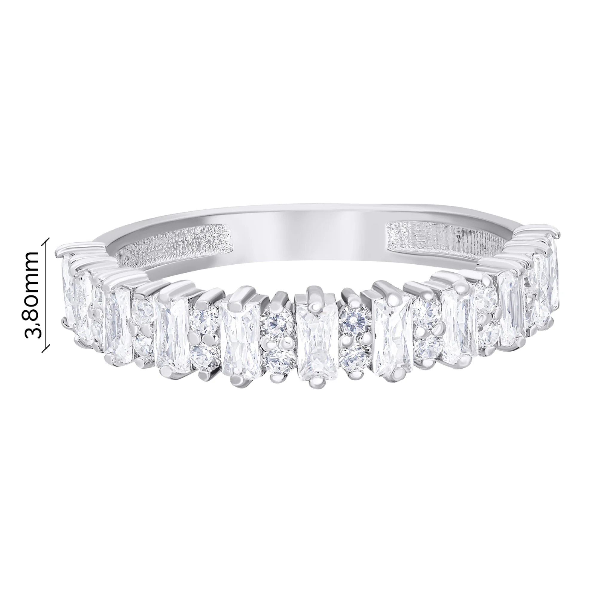 Кольцо из серебра с фианитами - 1549902 - 3