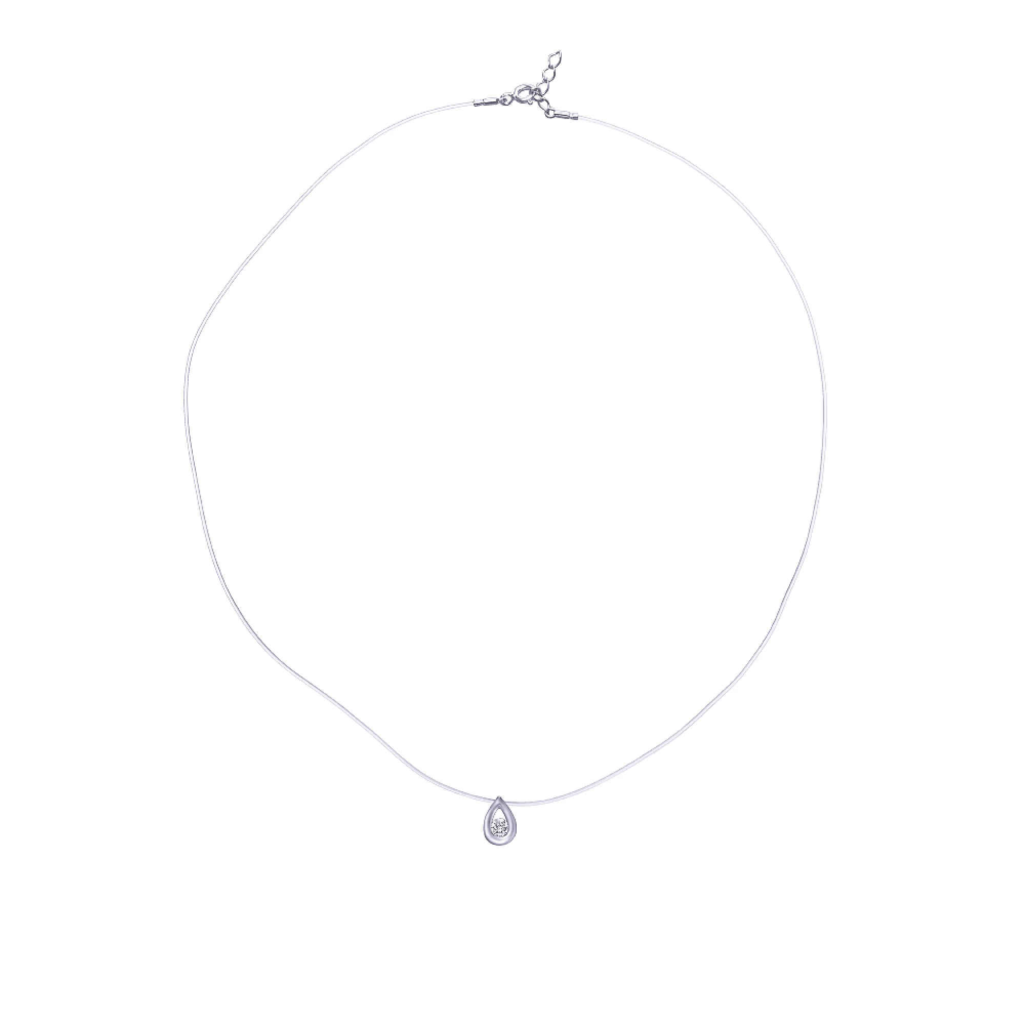 Серебряное колье с цирконием - 458368 - 2