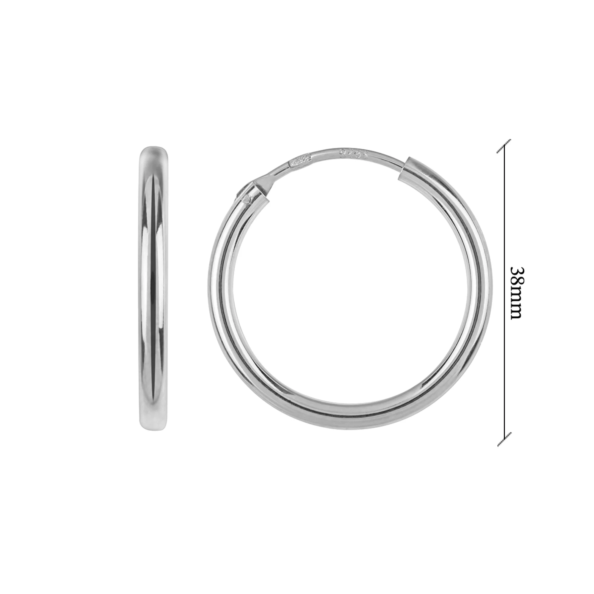 Серьги-кольца из серебра - 1542909 – изображение 2