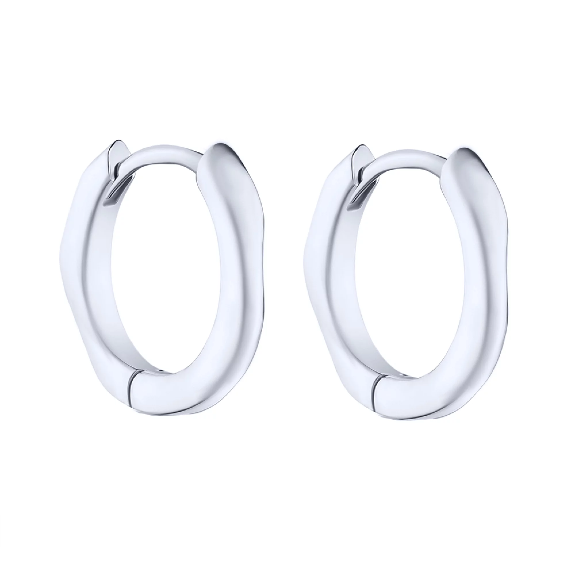 Классические серьги-кольца в серебре - 1618221 – изображение 1
