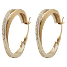 Сережки-кольца из комбинированного золота - 938223