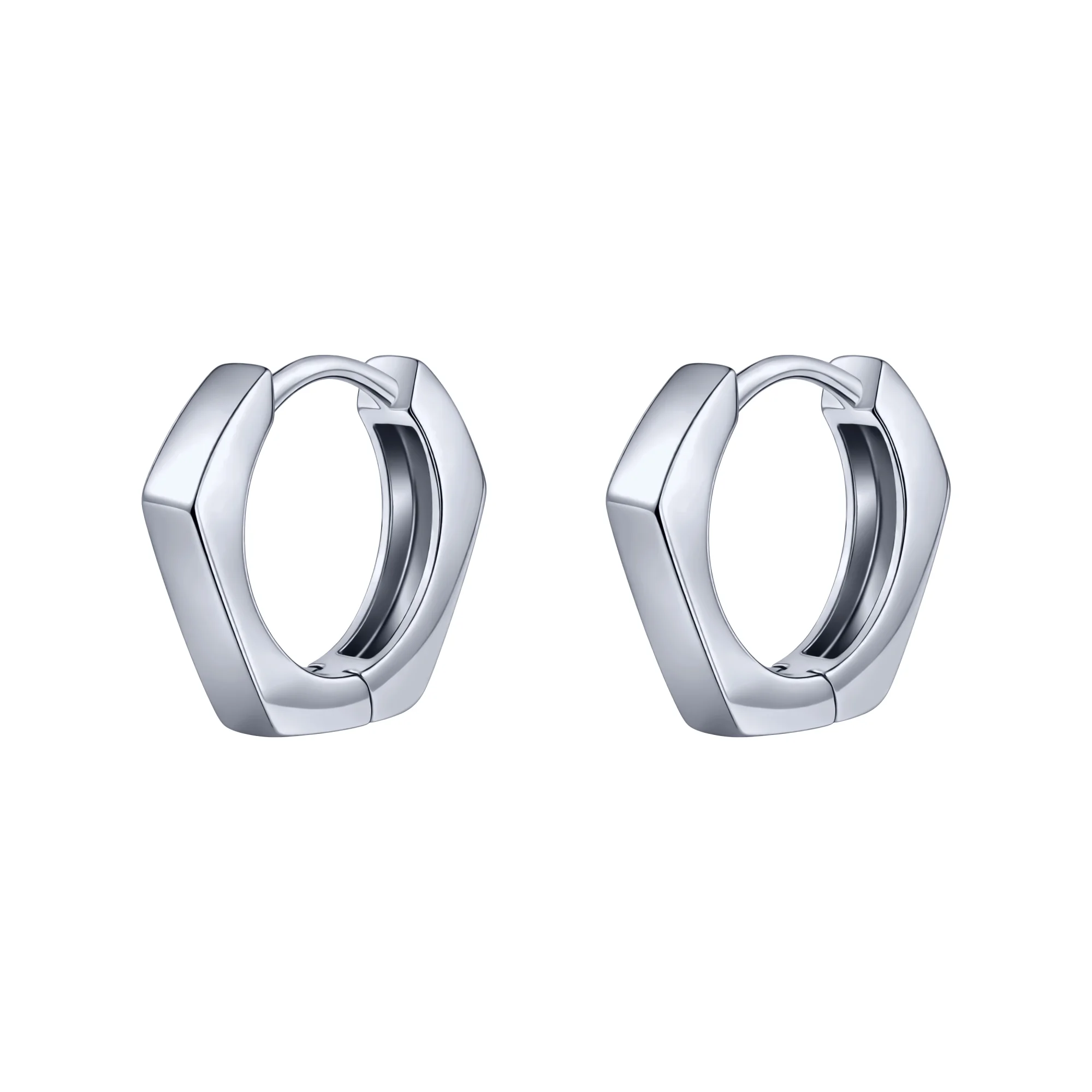 Серебряные серьги-кольца  - 2125602 - 2