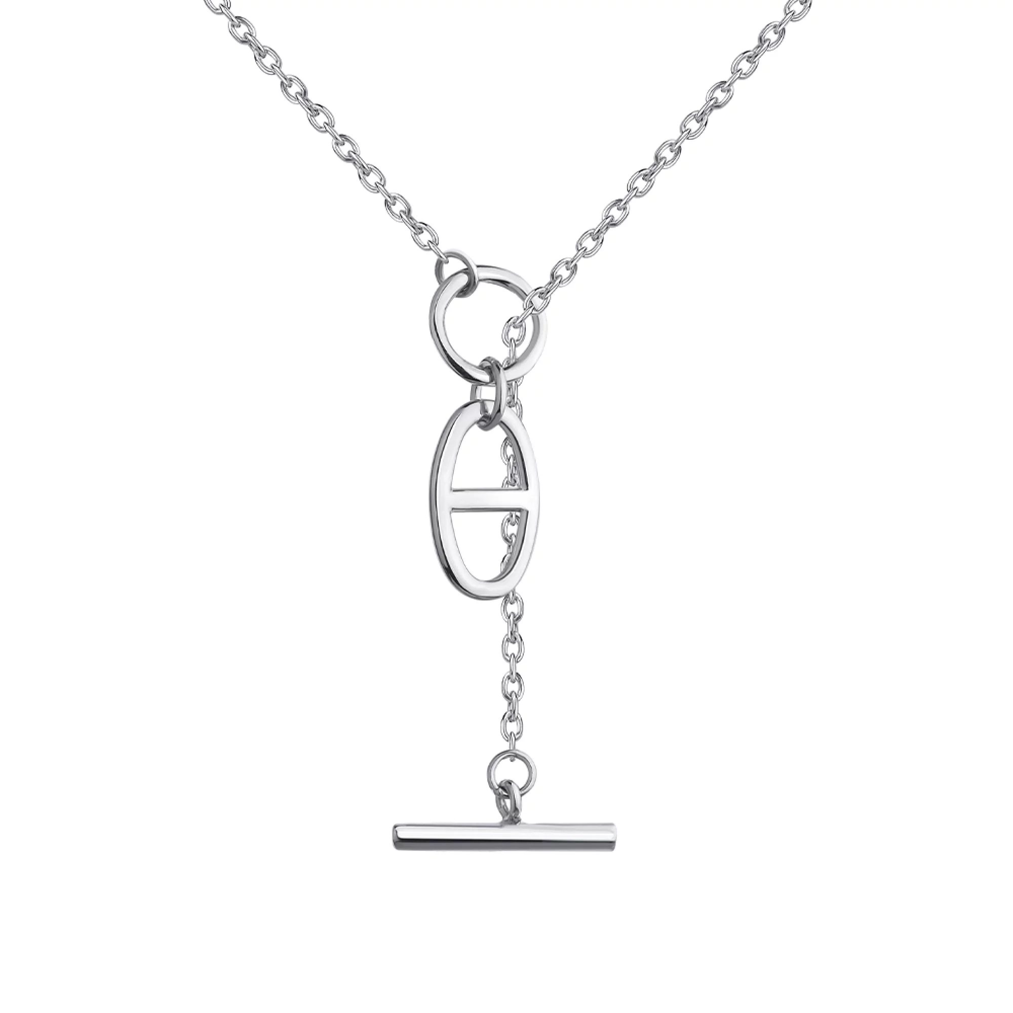Колье серебряное "Геометрия" с якорным плетением - 1279488 – изображение 1