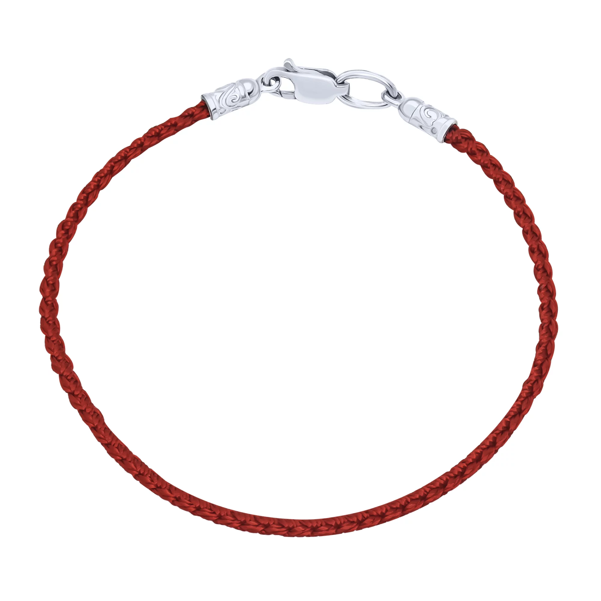 Браслет с красной шелковой ниткой и серебряным замком - 1679131 – изображение 1