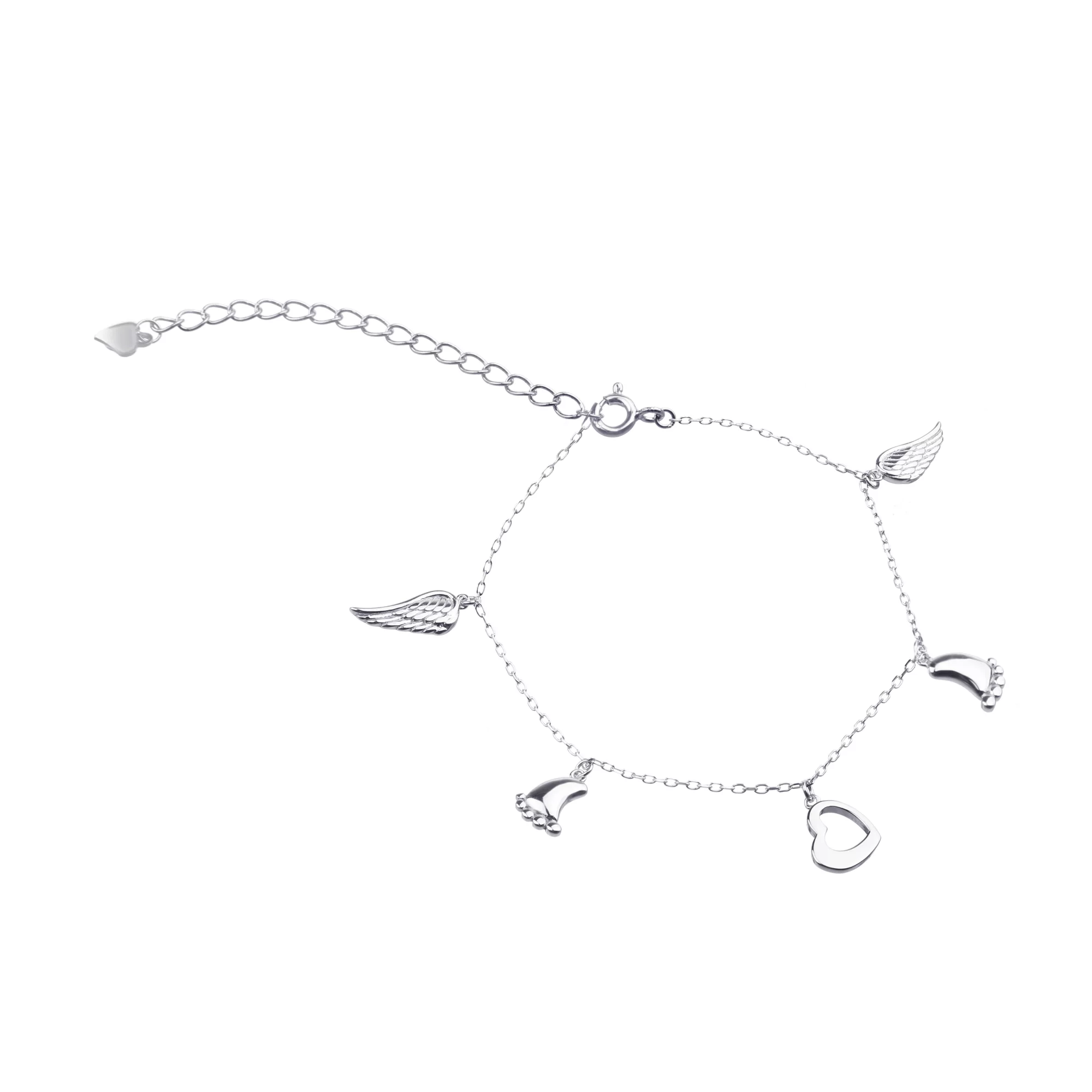 Срібний браслет з підвісами з Декоративним плетінням - 426656 – зображення 1