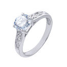 Серебряное кольцо с фианитами - 474154
