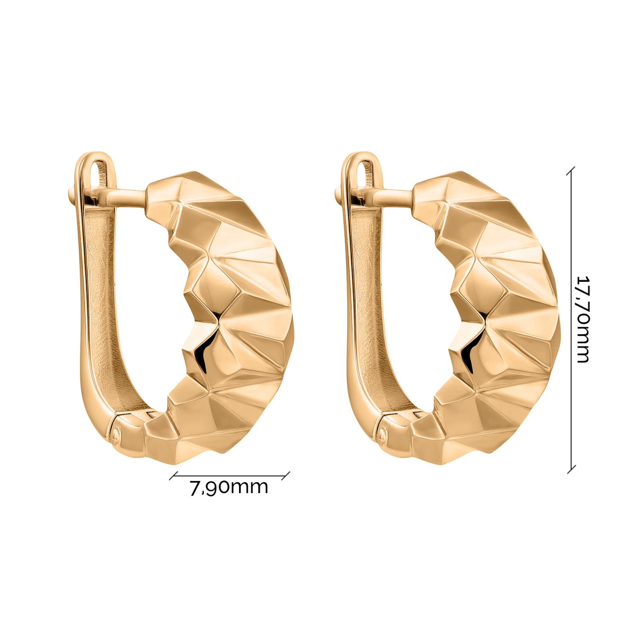 Геометрические серьги из красного золота - 2182471 - 3