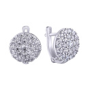 Серебряные серьги с фианитами - 411501