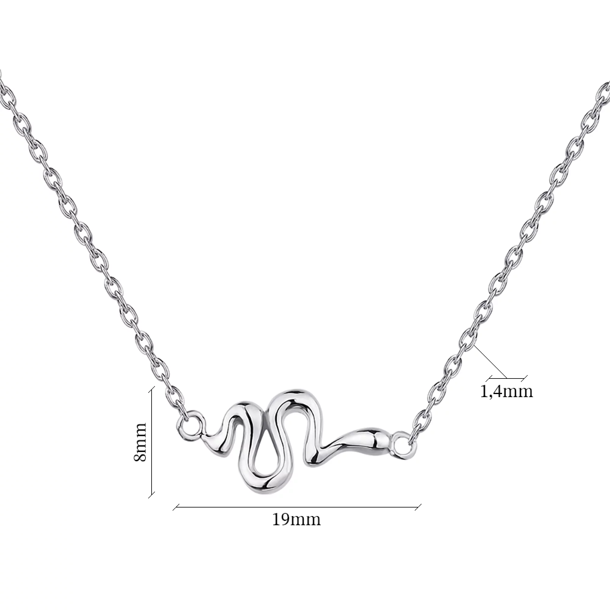 Кольє зі срібла "Змія" плетіння якір - 1336604 – зображення 3