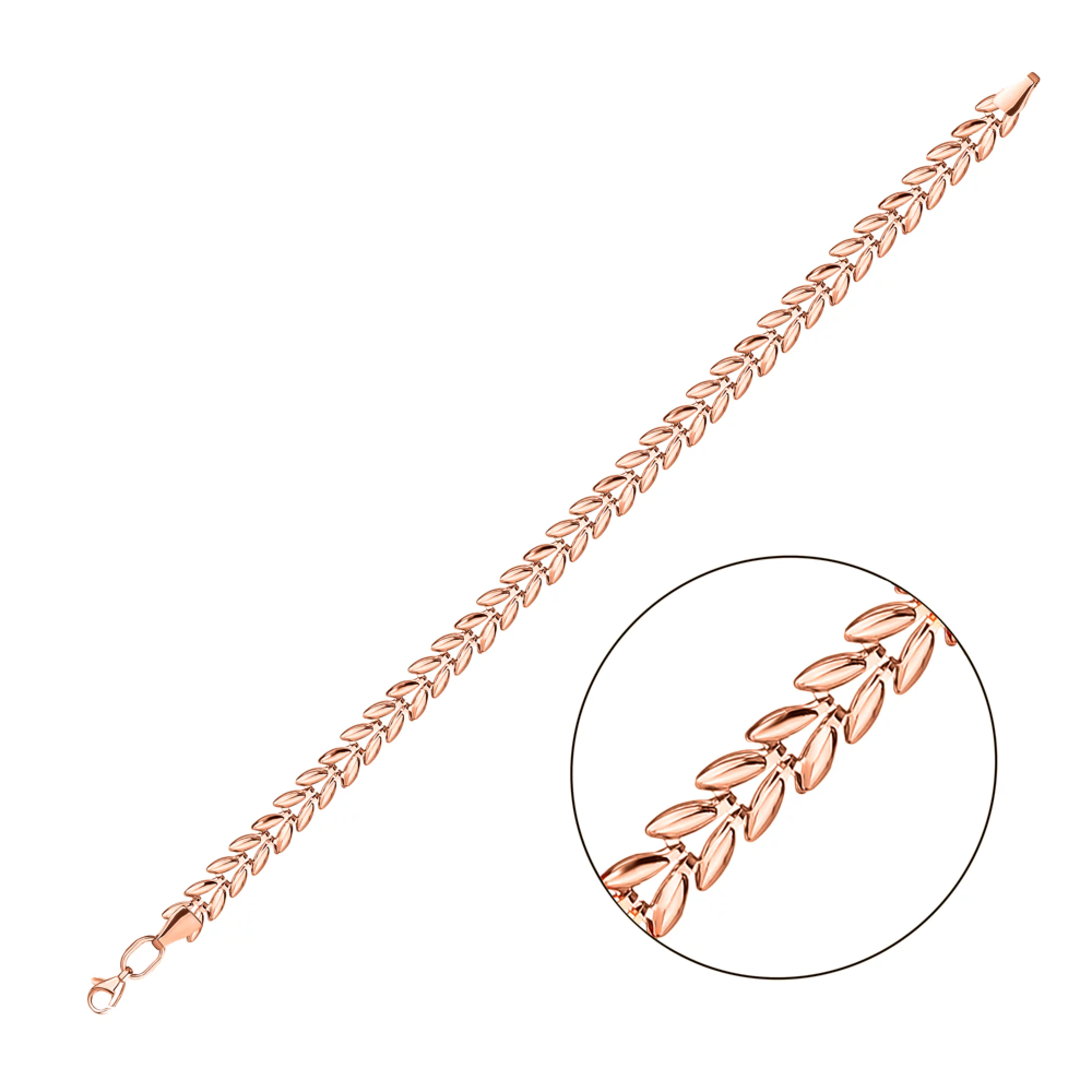 Браслет із червоного золота плетіння ролекс - 1524523 – зображення 1