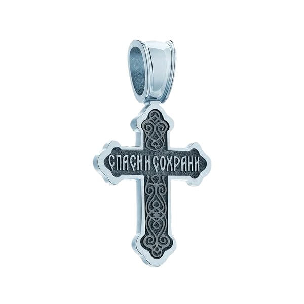 Крестик серебряный с чернением. Артикул 443496