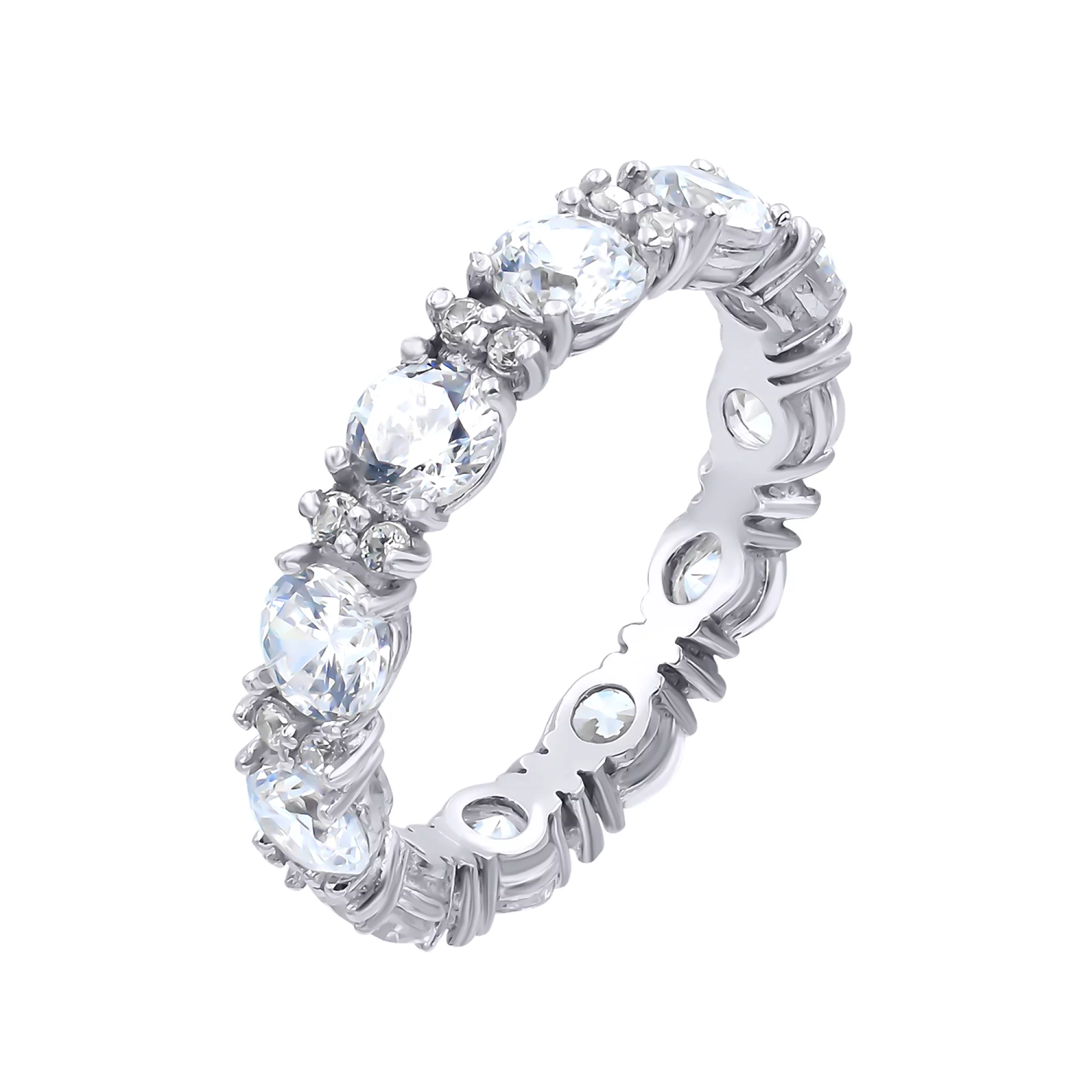 Серебряное кольцо с фианитом - 547351 – изображение 1