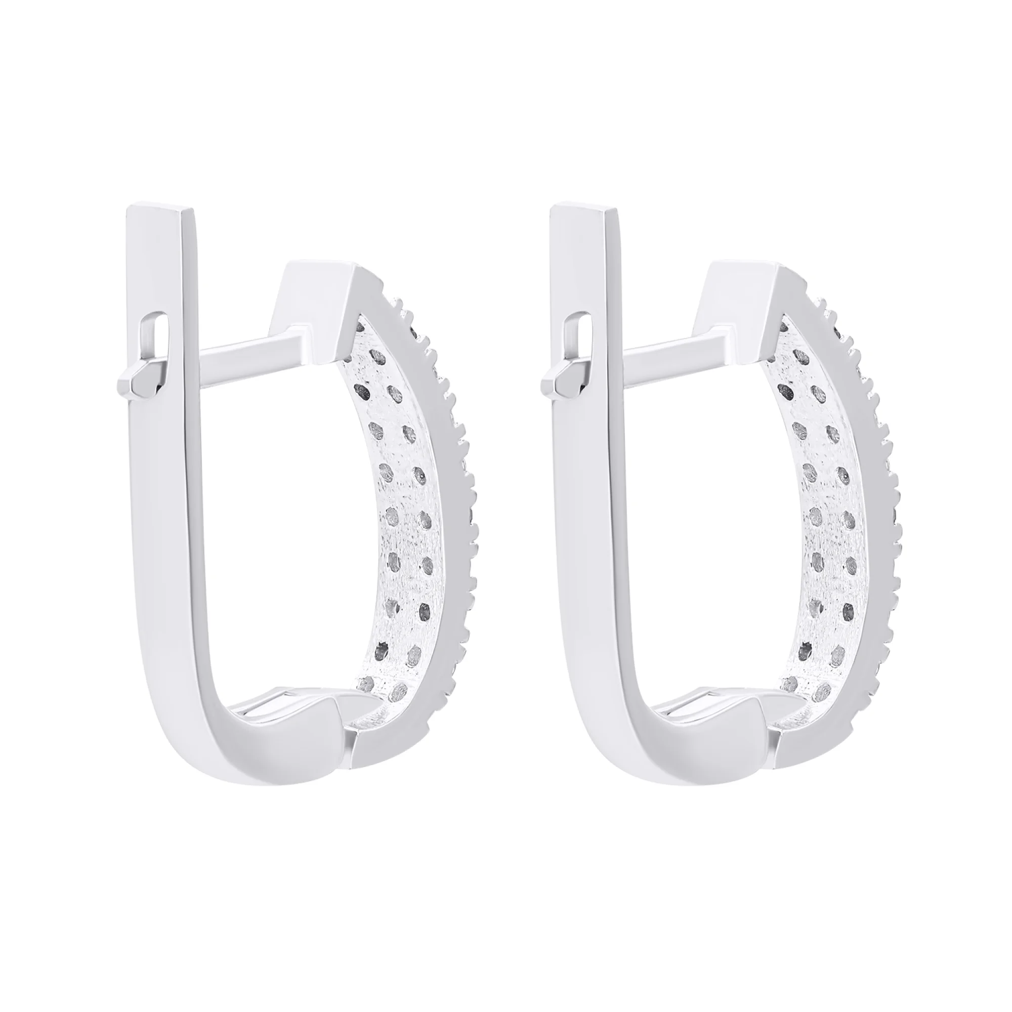 Серьги из серебра с дорожкой фианитов - 1546000 - 2