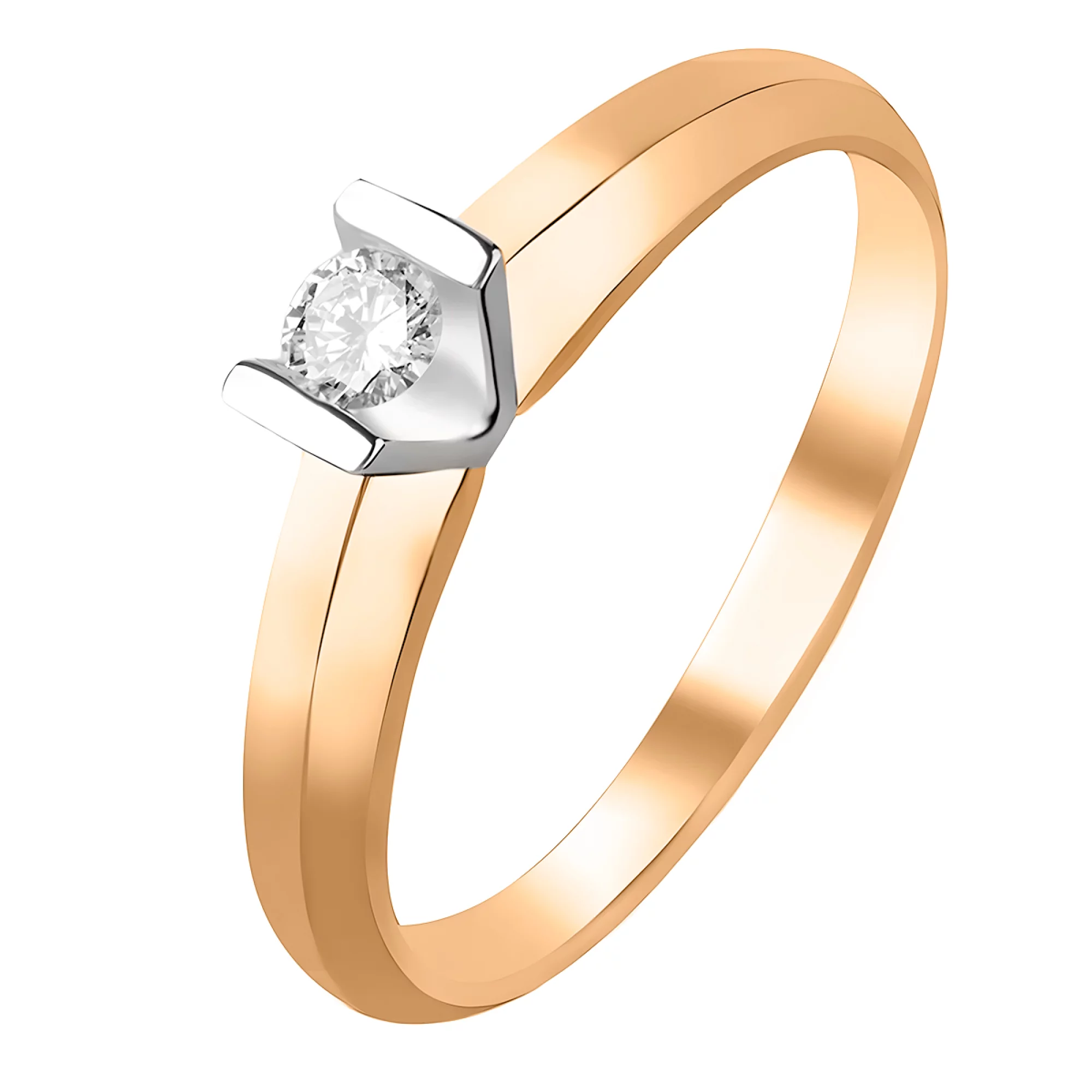 Золотое кольцо с бриллиантом - 547384 – изображение 1