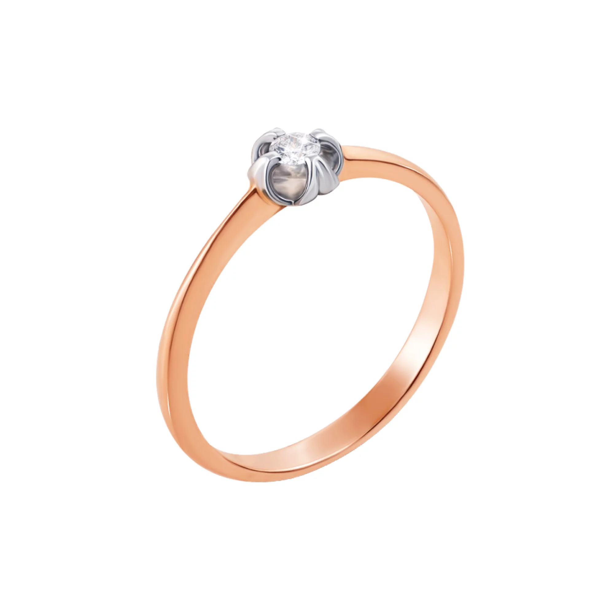 Золотое кольцо с бриллиантом - 474469 – изображение 1