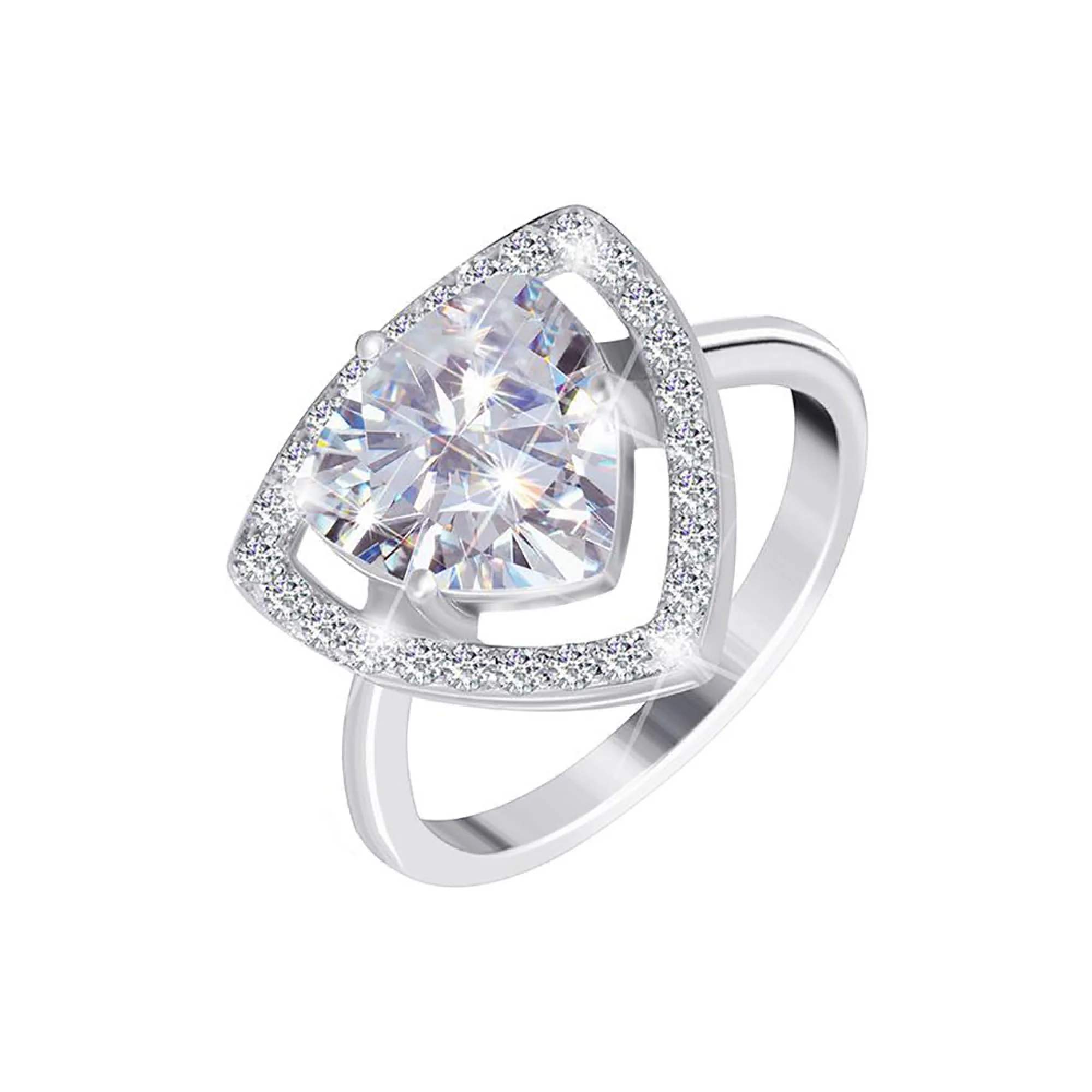 Серебряное кольцо с фианитами - 1071909 - 1