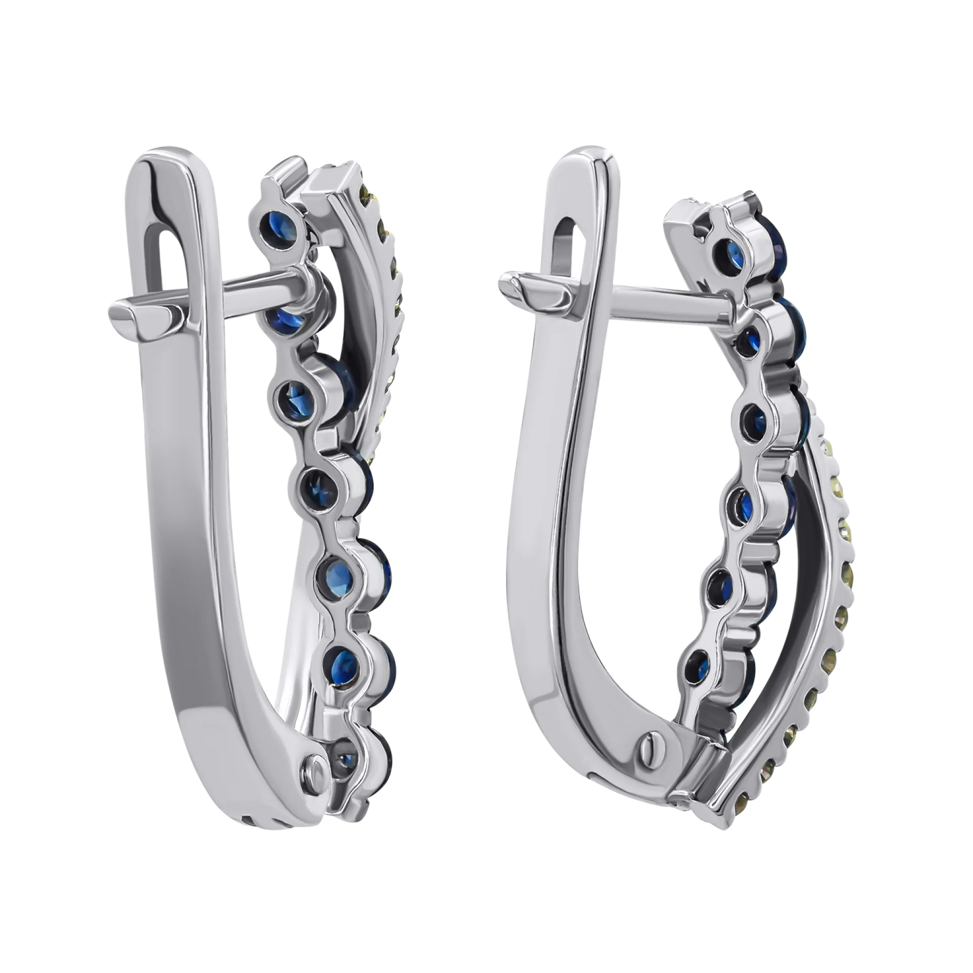 Сережки из белого золота с сапфирами - 1275298 - 2