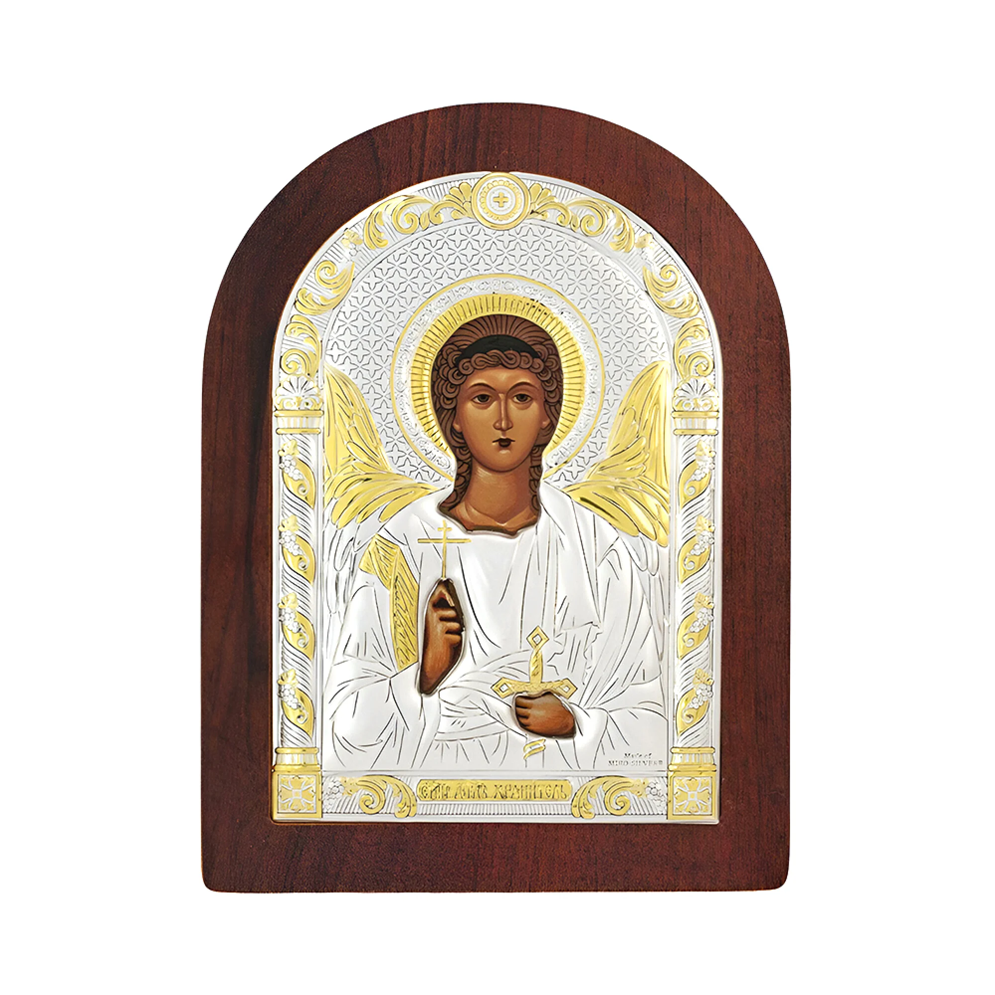 Серебряная икона "Ангел Хранитель" - 1522363 - 1