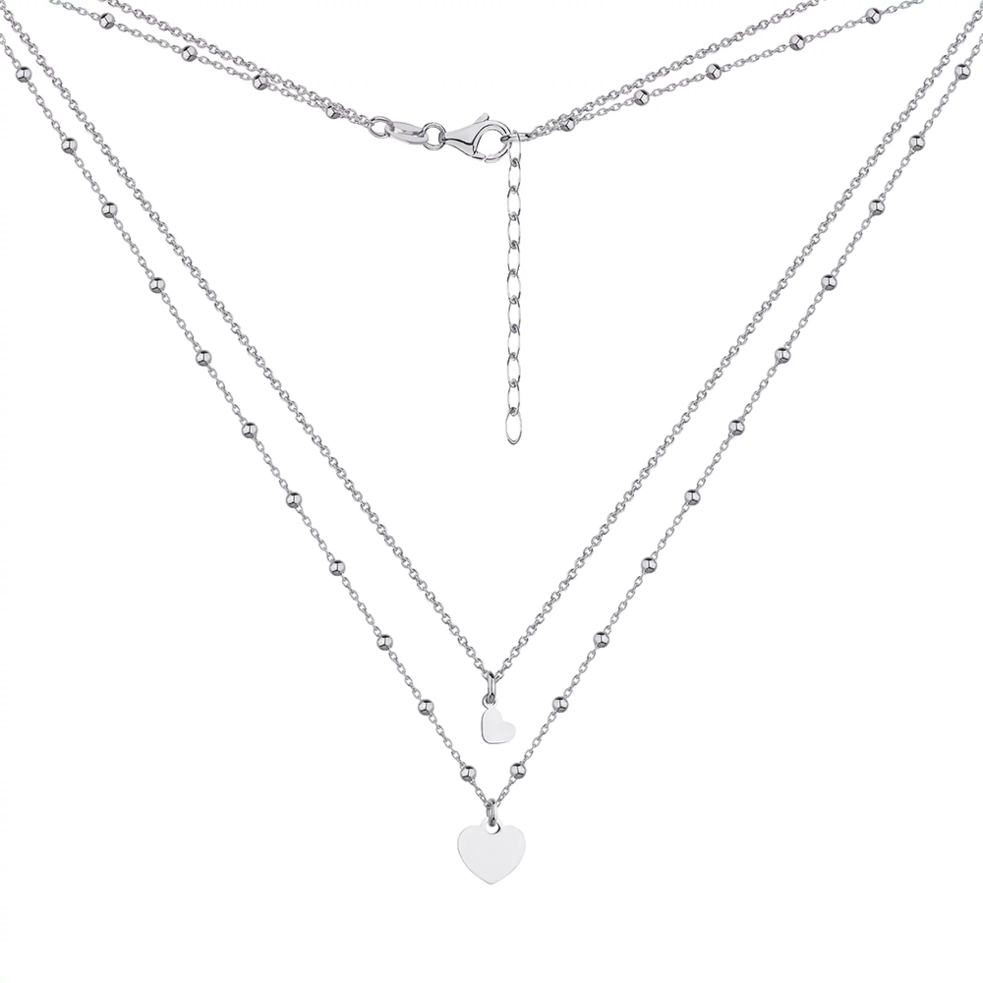 Колье из серебра Шары и Сердечки плетение Якорь - 1301881 – изображение 1