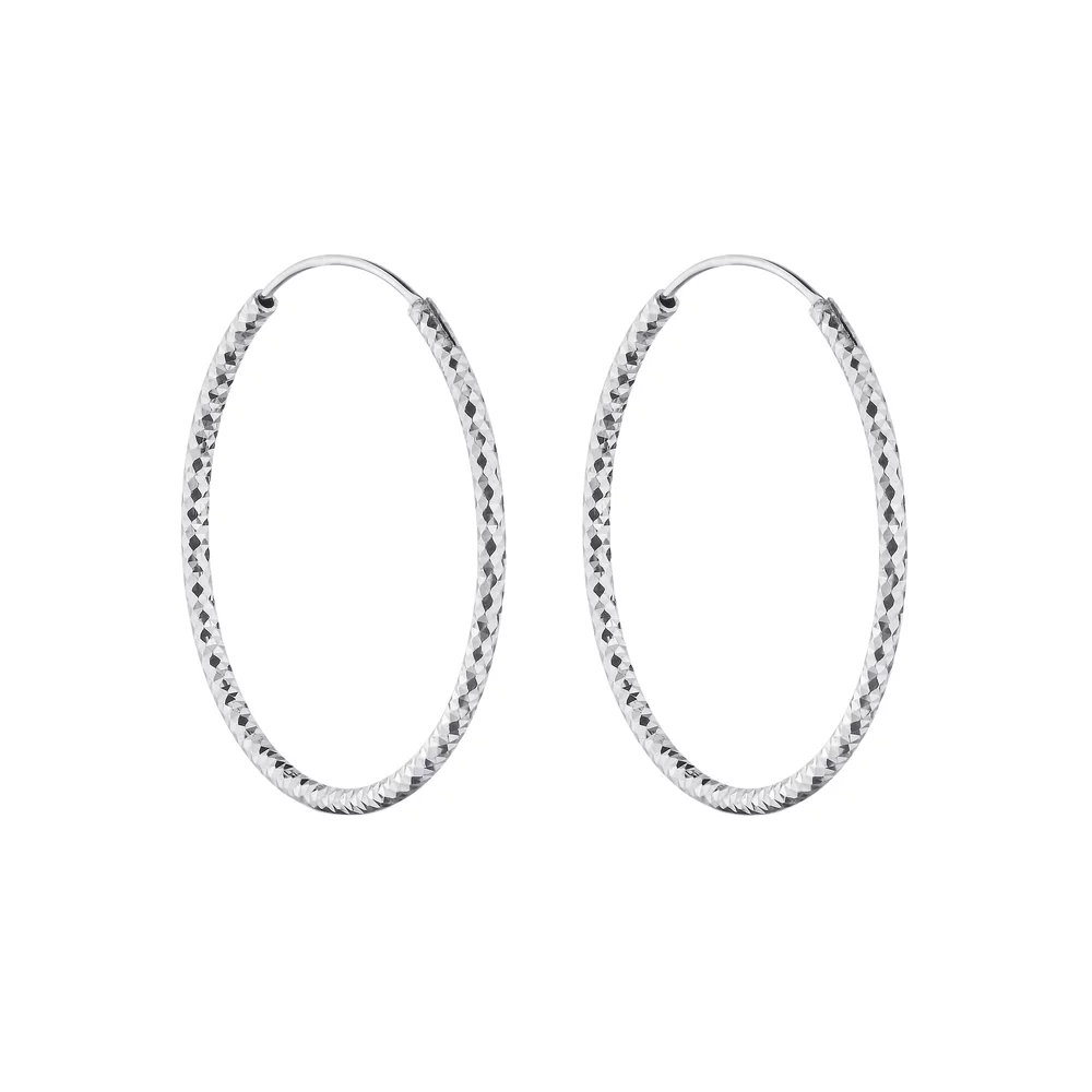 Сережки-кольца из серебра. Артикул 7502/4372/35: цена, отзывы, фото – купить в интернет-магазине AURUM