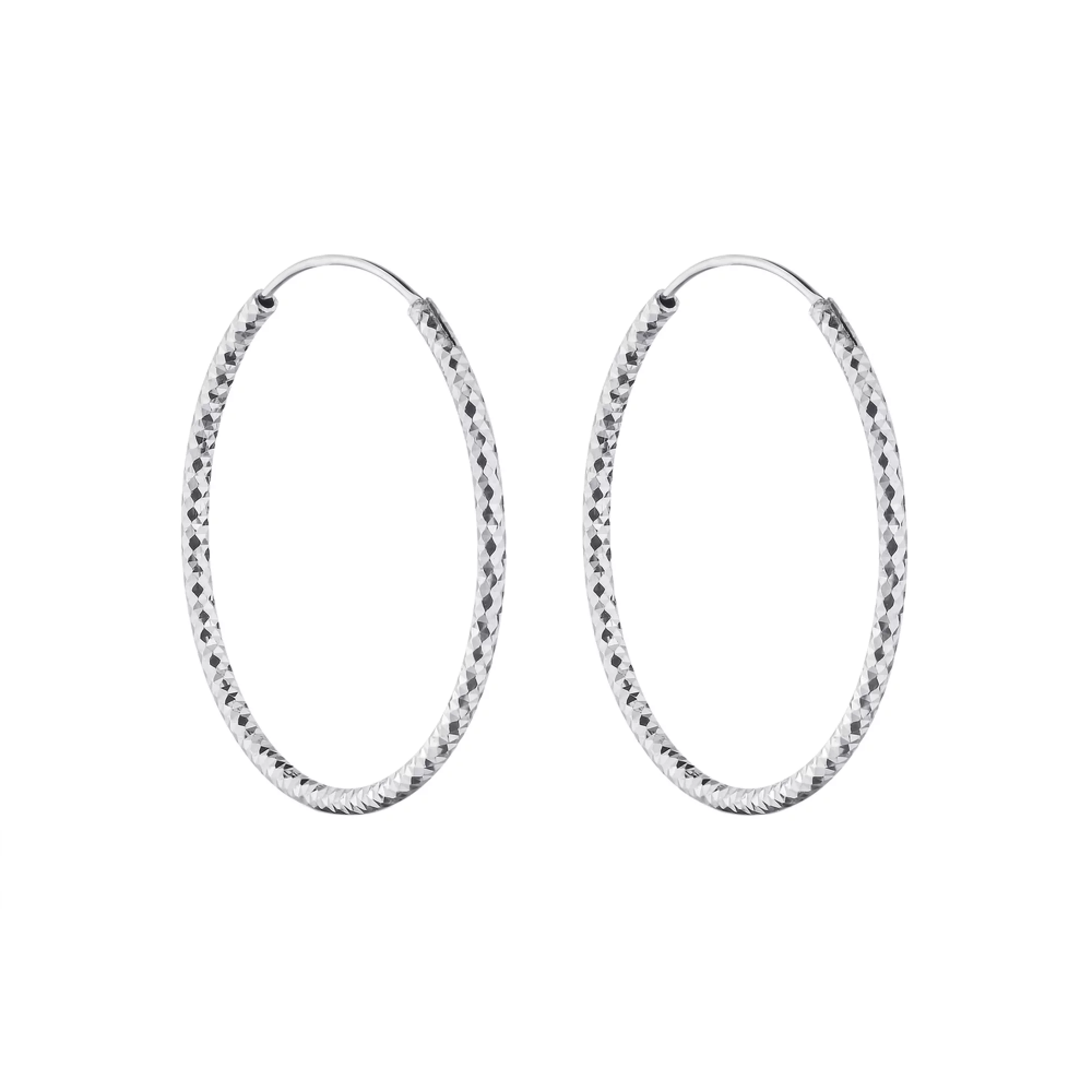 Сережки-кольца из серебра - 1343352 – изображение 1