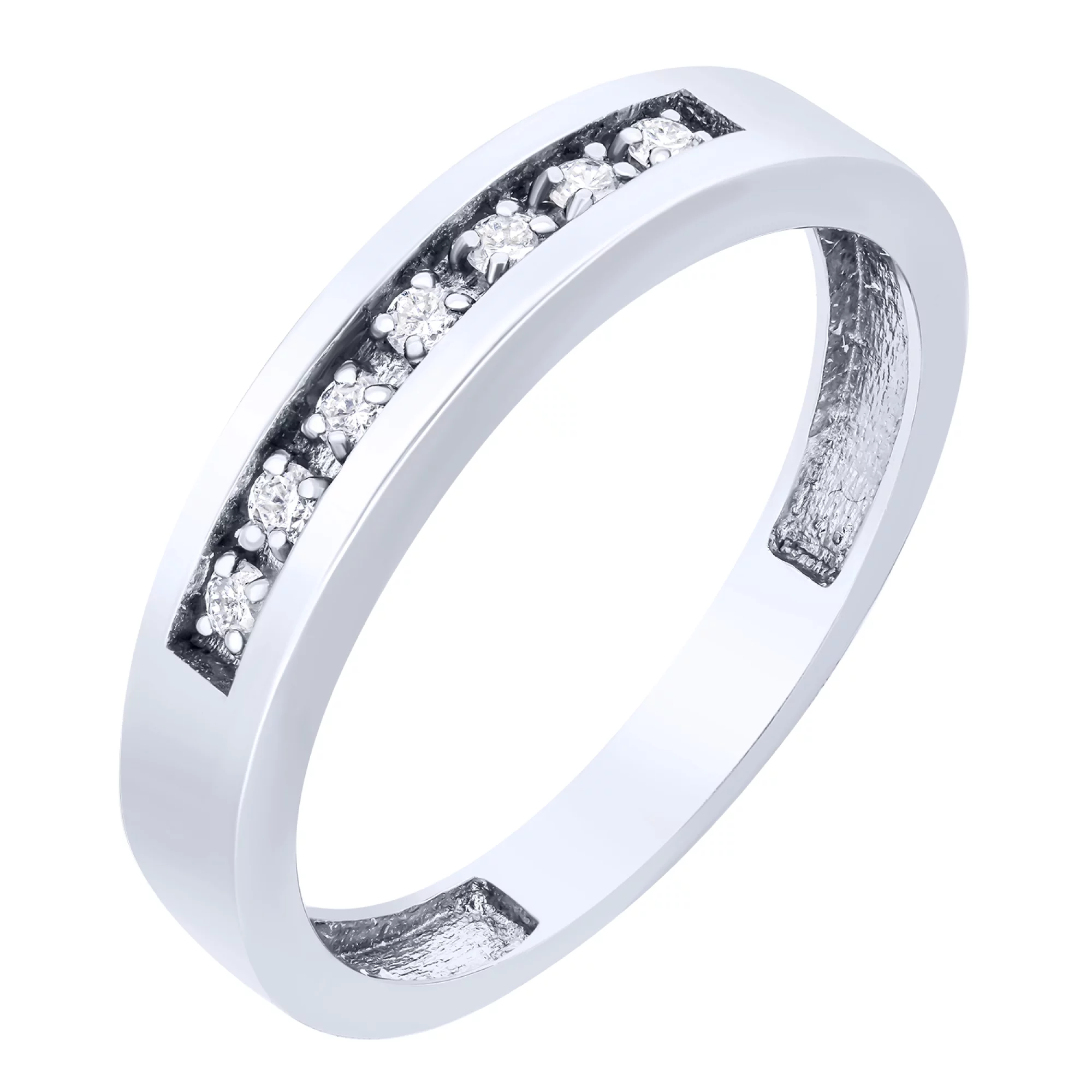Золотое кольцо с дорожкой бриллиантов - 1715601 – изображение 1