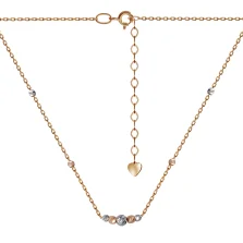 Кольє з комбінованого золота з підвісом "Кульки" у плетінні якір - 963211