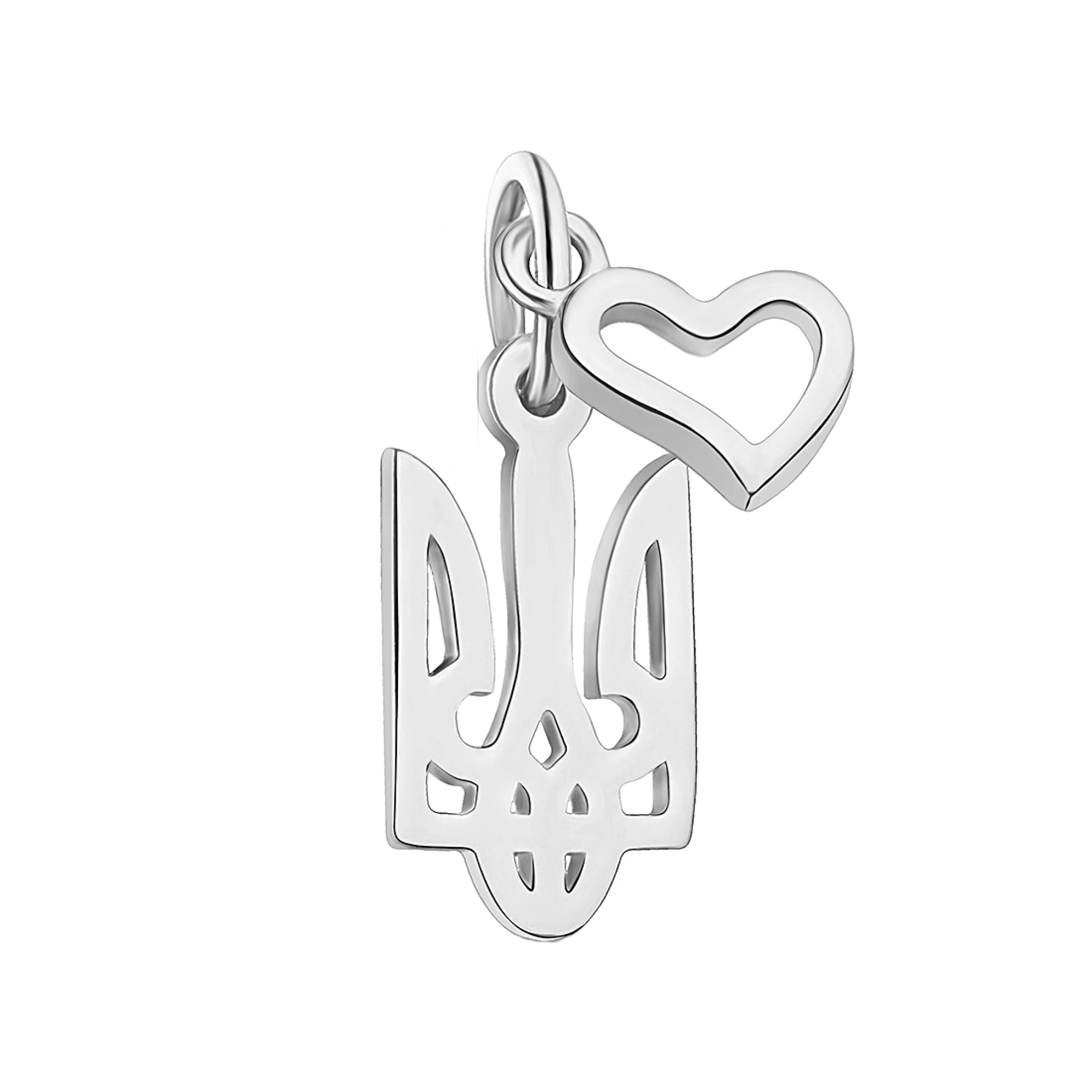 Срібний підвіс "Тризуб-Герб України" - 1514897 – зображення 1