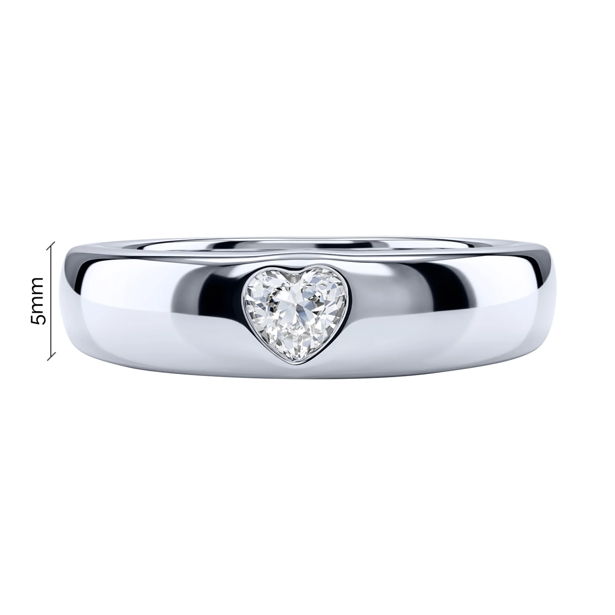 Серебряное кольцо с фианитом  - 2236176 - 3