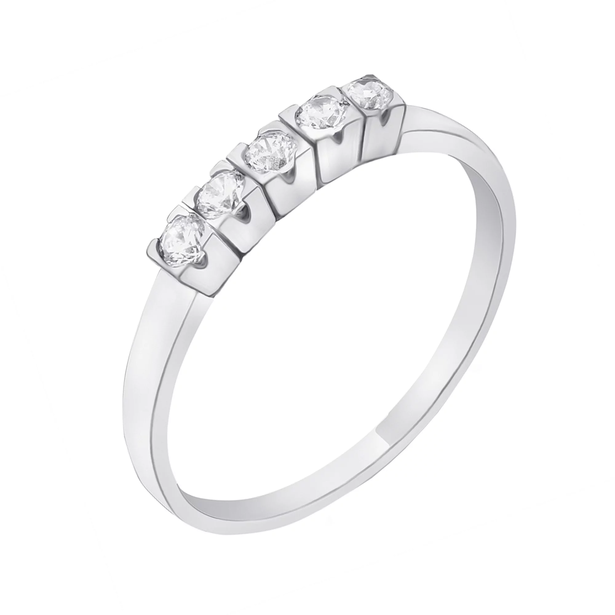 Серебряное кольцо с фианитами - 1571942 – изображение 1