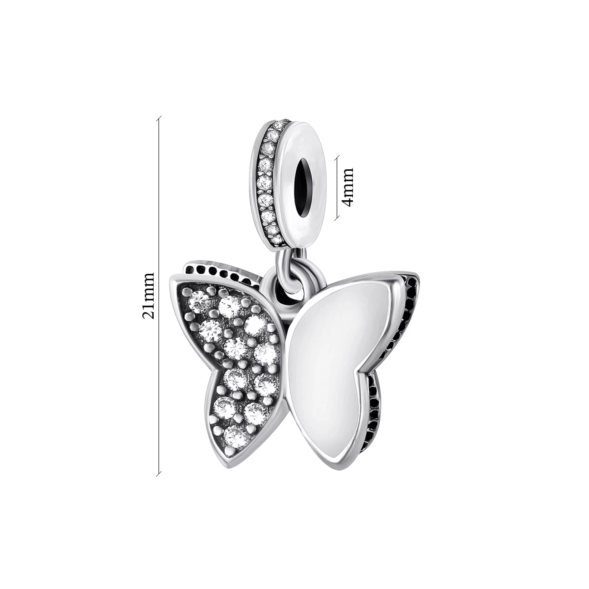 Срібний шарм "Метелик" - 426770 – зображення 2