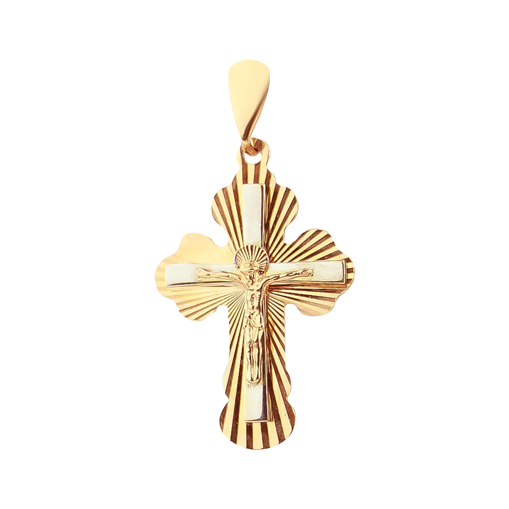 Крестик из комбинированного золота - 474639 – изображение 1
