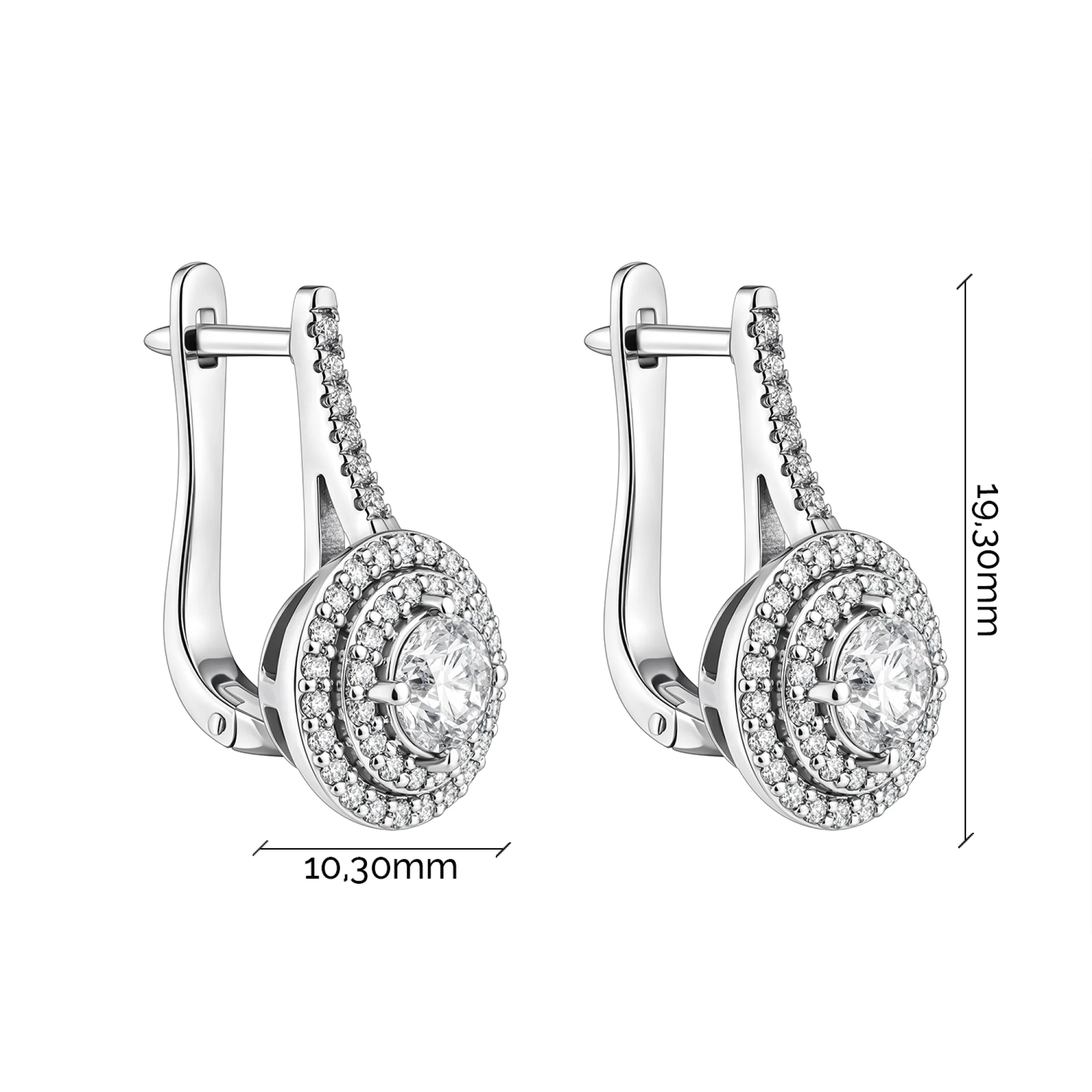 Серьги "Круги" из белого золота с бриллиантами - 2189261 - 3
