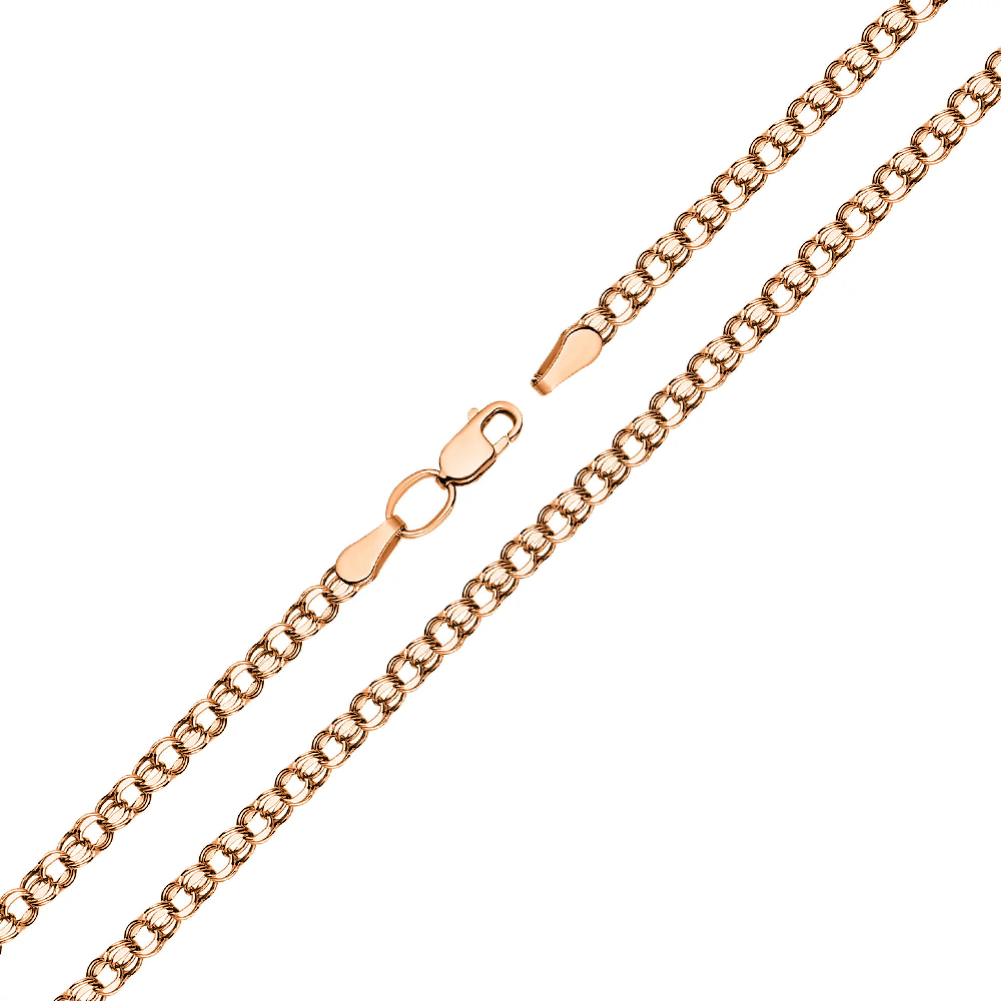 Браслет из красного золота плетение бисмарк - 971036 – изображение 1