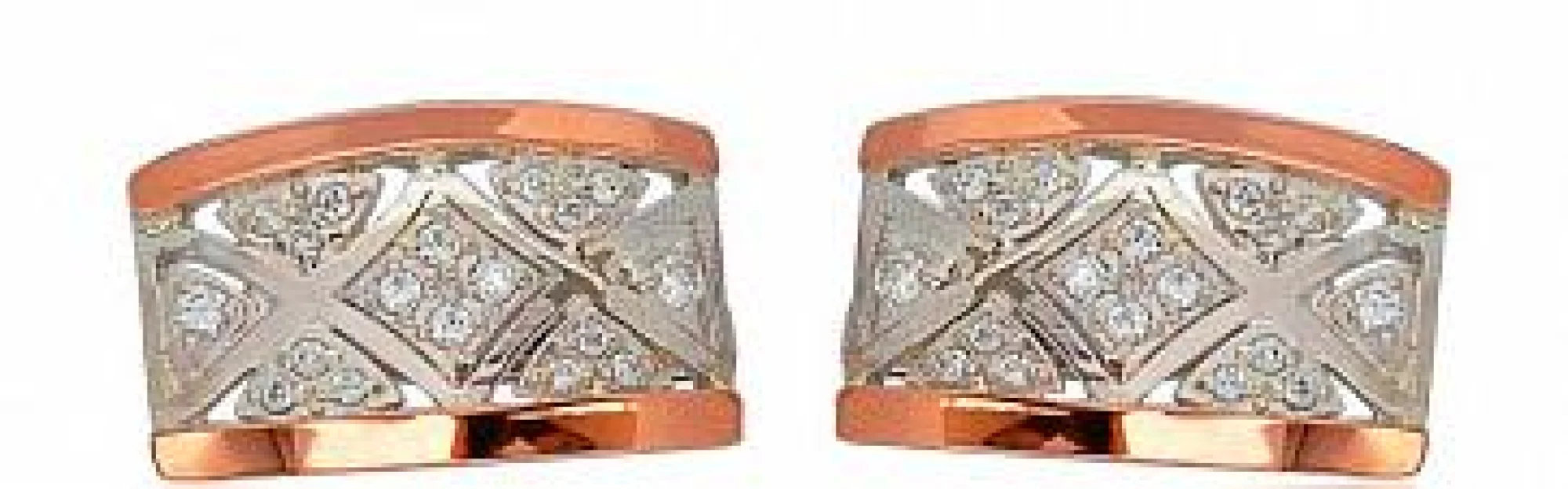 Серебряные серьги с позолотой и фианитами - 962997 - 1