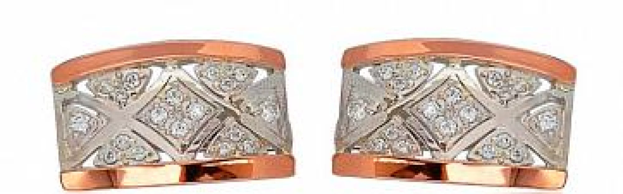 Серебряные серьги с позолотой и фианитами - 962997 – изображение 1
