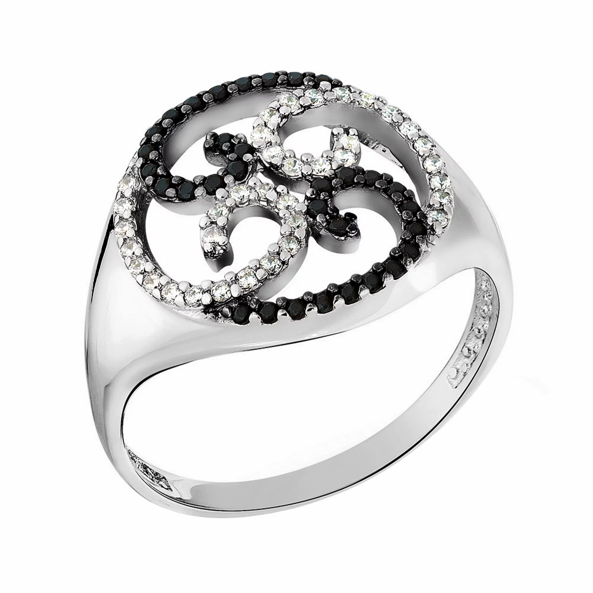 Золотое кольцо с фианитом - 1391847 – изображение 1