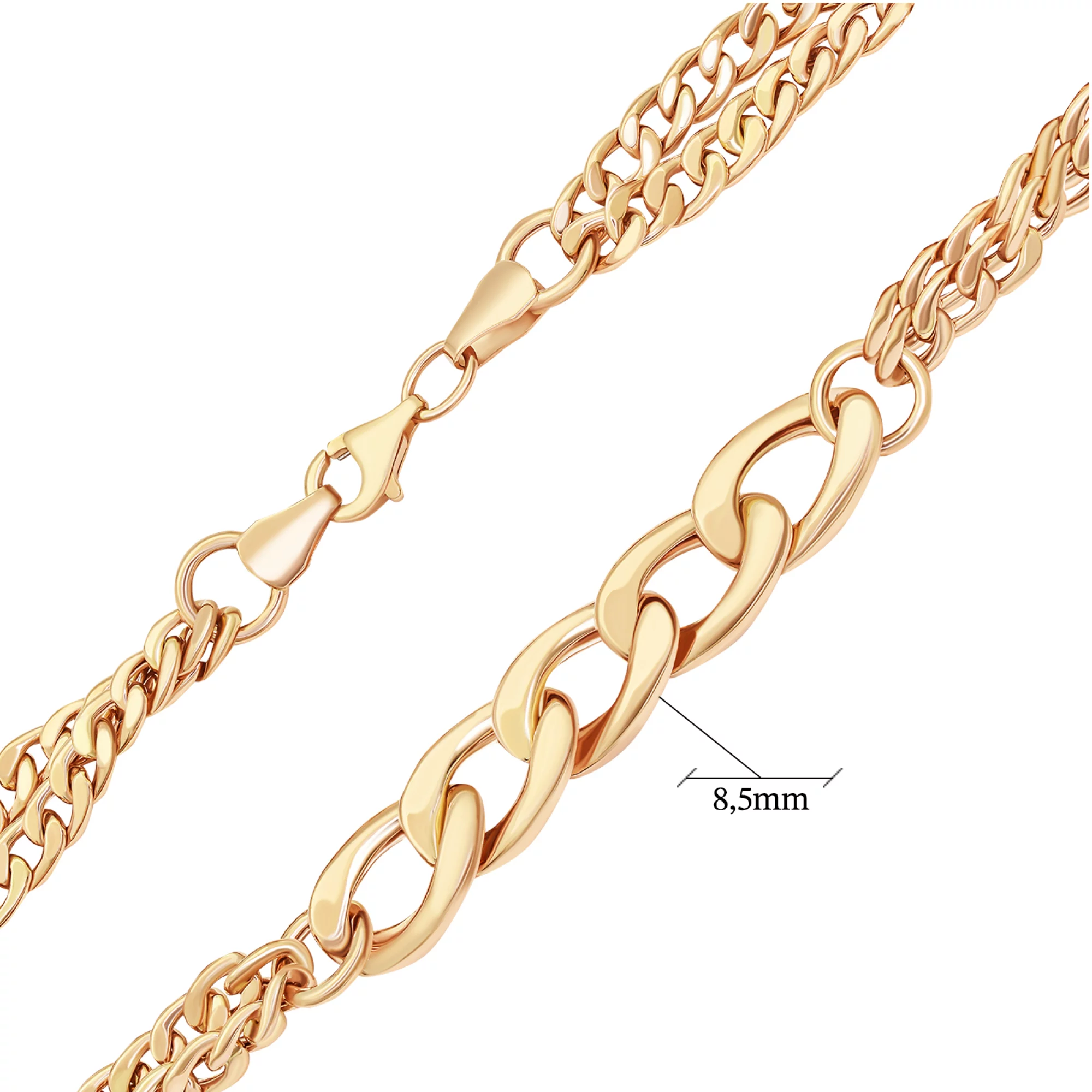 Массивный браслет из красного золота плетение панцирное - 1542025 – изображение 3