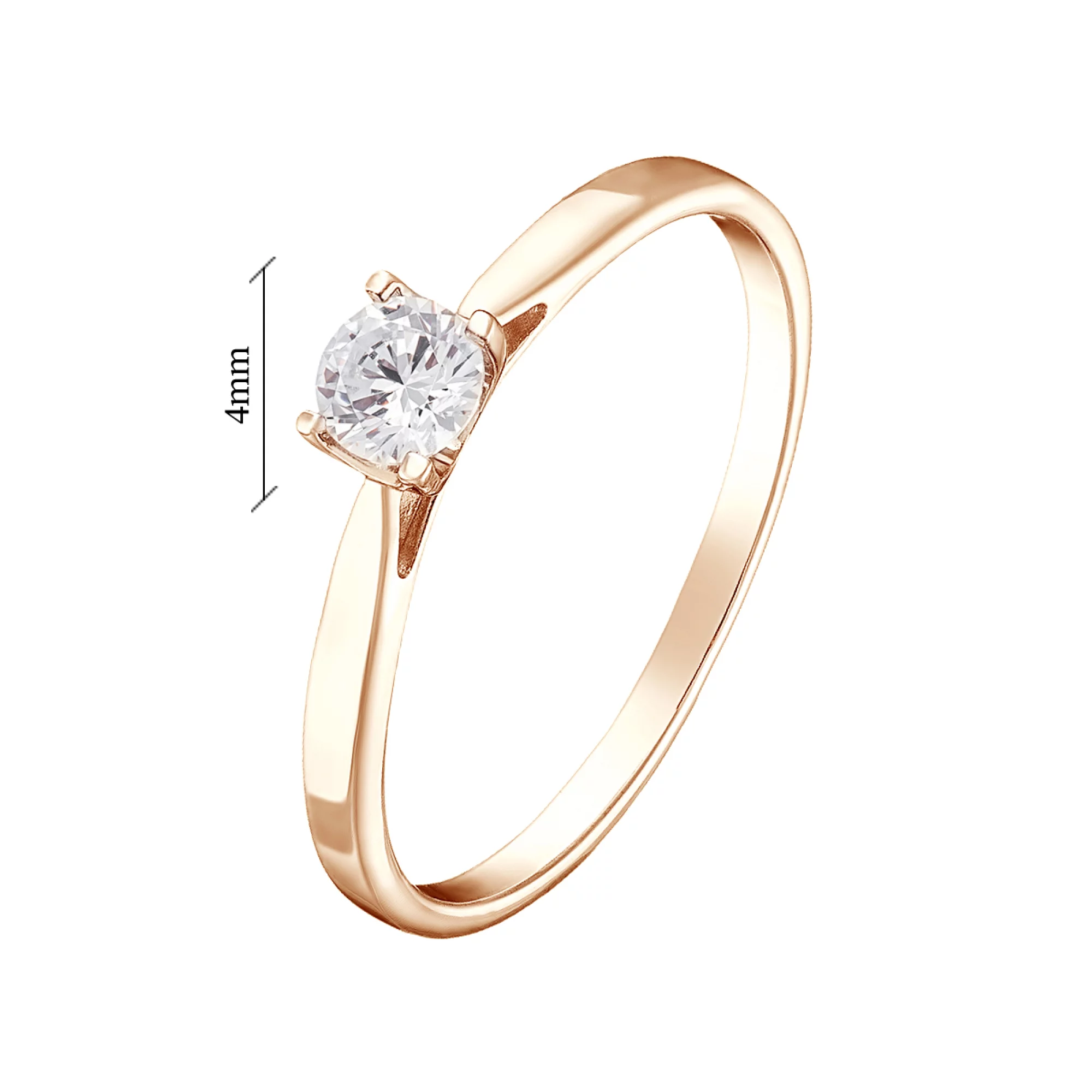 Золотое кольцо с бриллиантом - 538696 – изображение 2