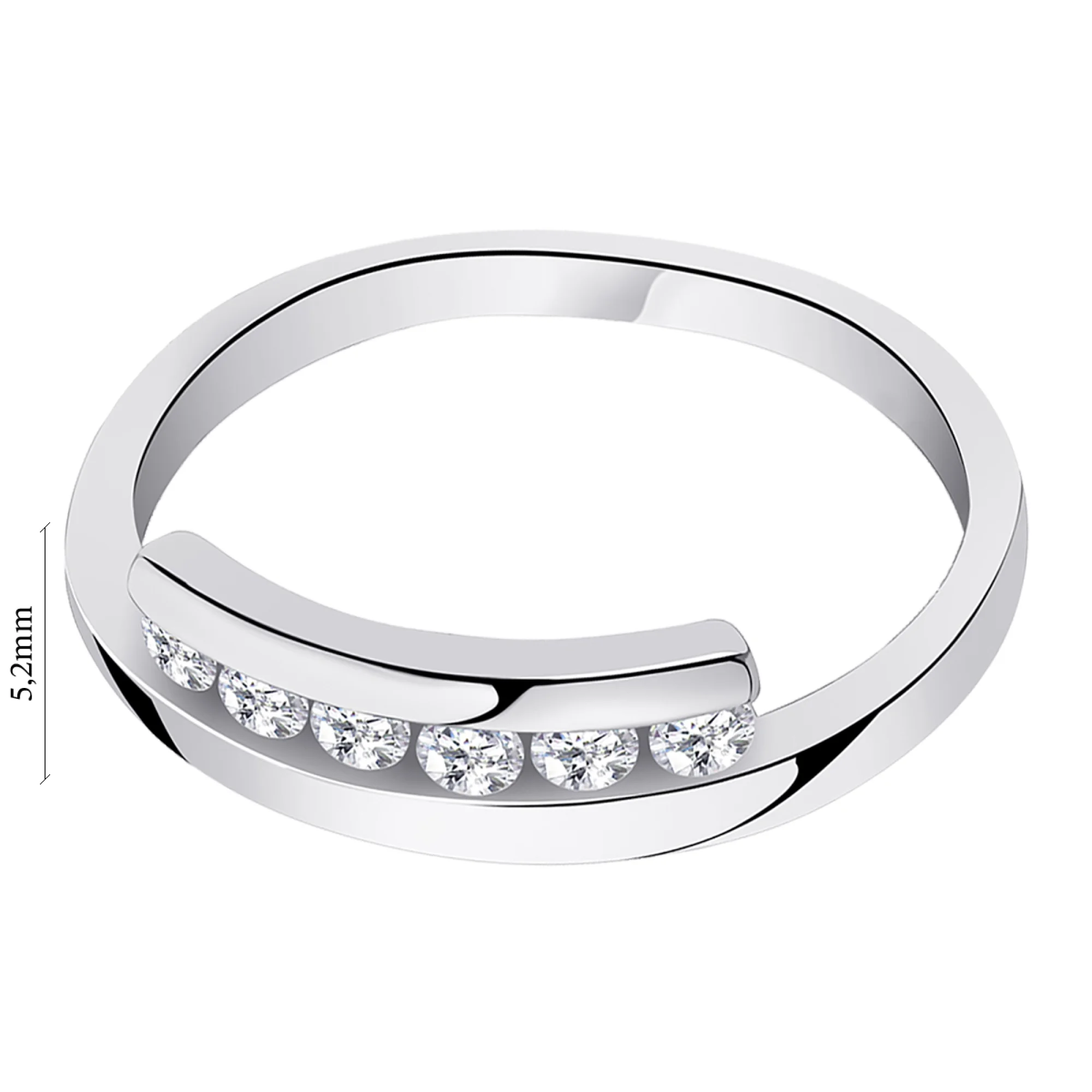 Кольцо из серебра с фианитами - 1297343 - 2