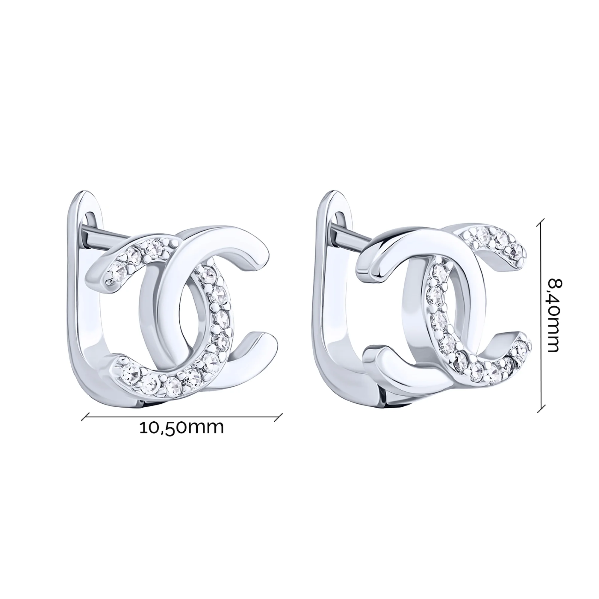 Серьги серебряные с фианитами - 2091777 - 3