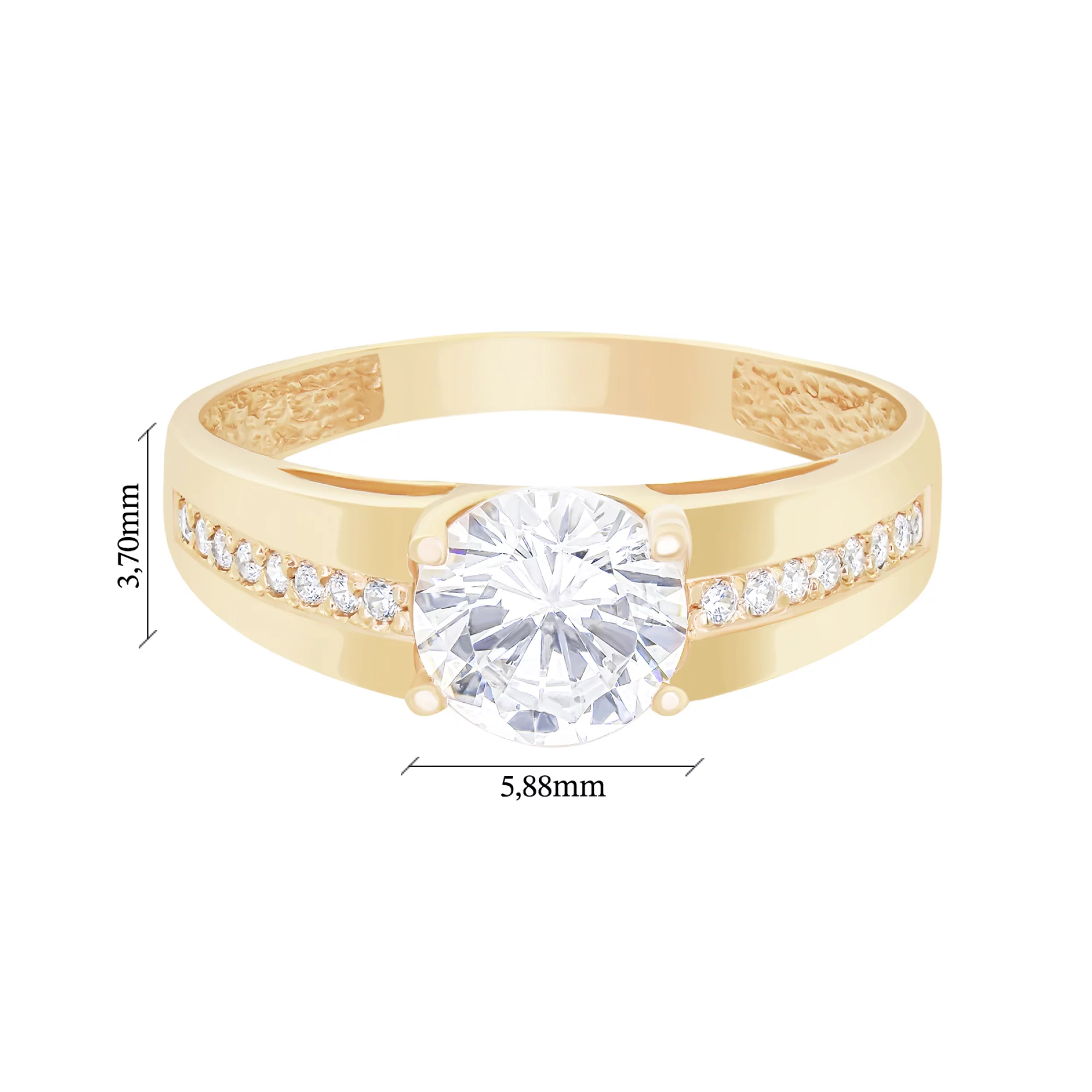 Золотое кольцо для помолвки с фианитами - 1627251 – изображение 3