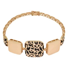 Жорсткий браслет із червоного золота з емаллю - 1552329