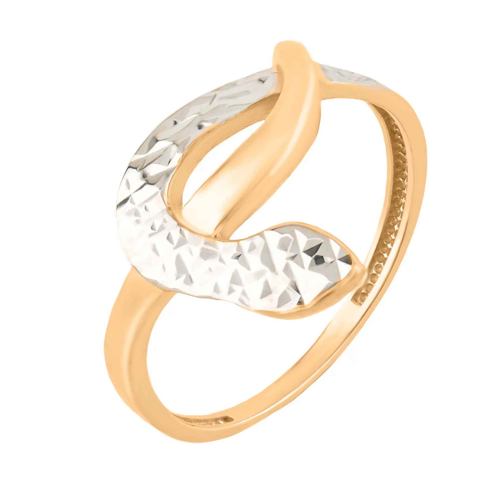 Кольцо из комбинированого золота "Змея" - 1581119 – изображение 1