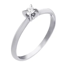 Каблучка з білого золота з діамантом - 863706