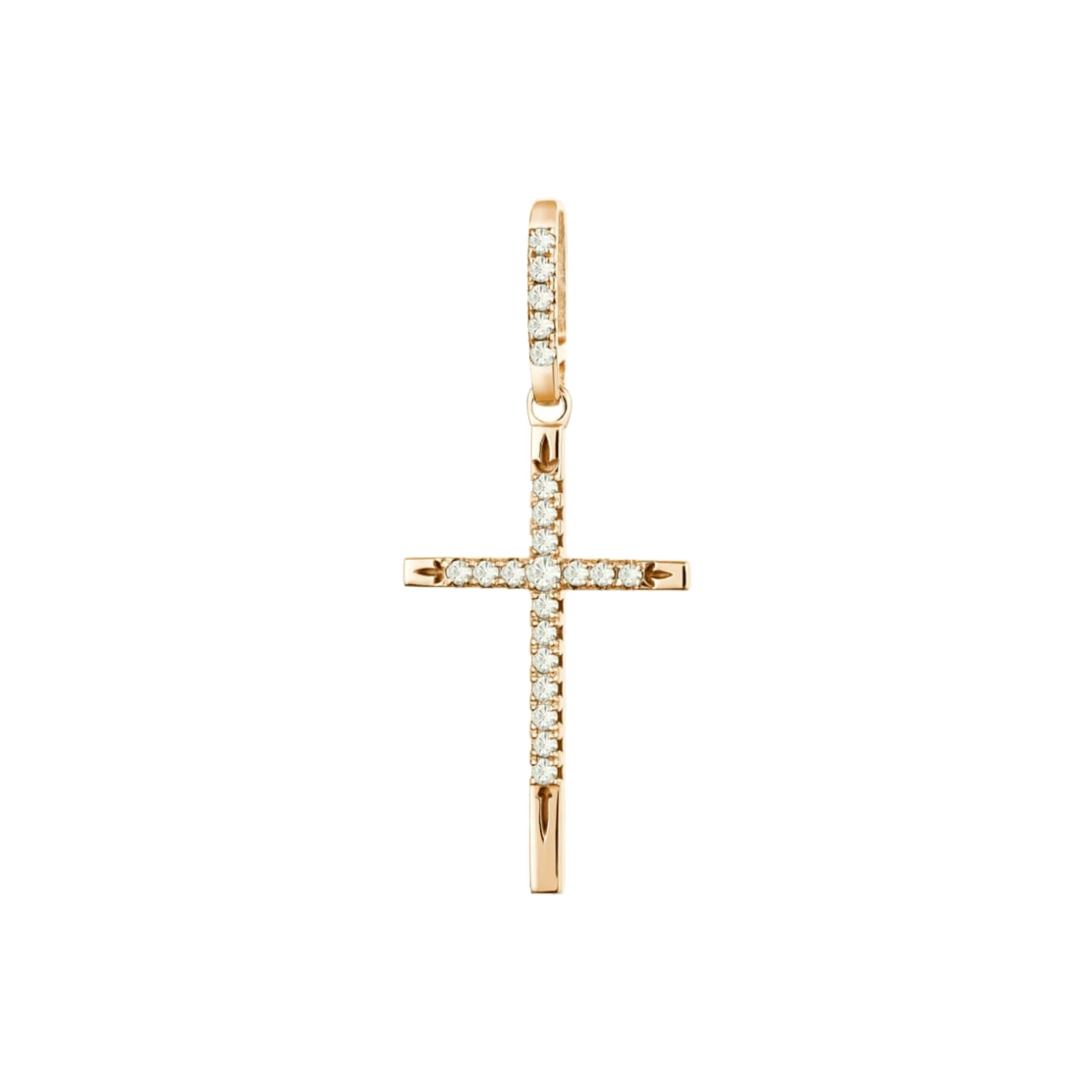 Золотой крестик с бриллиантами - 421590 – изображение 2