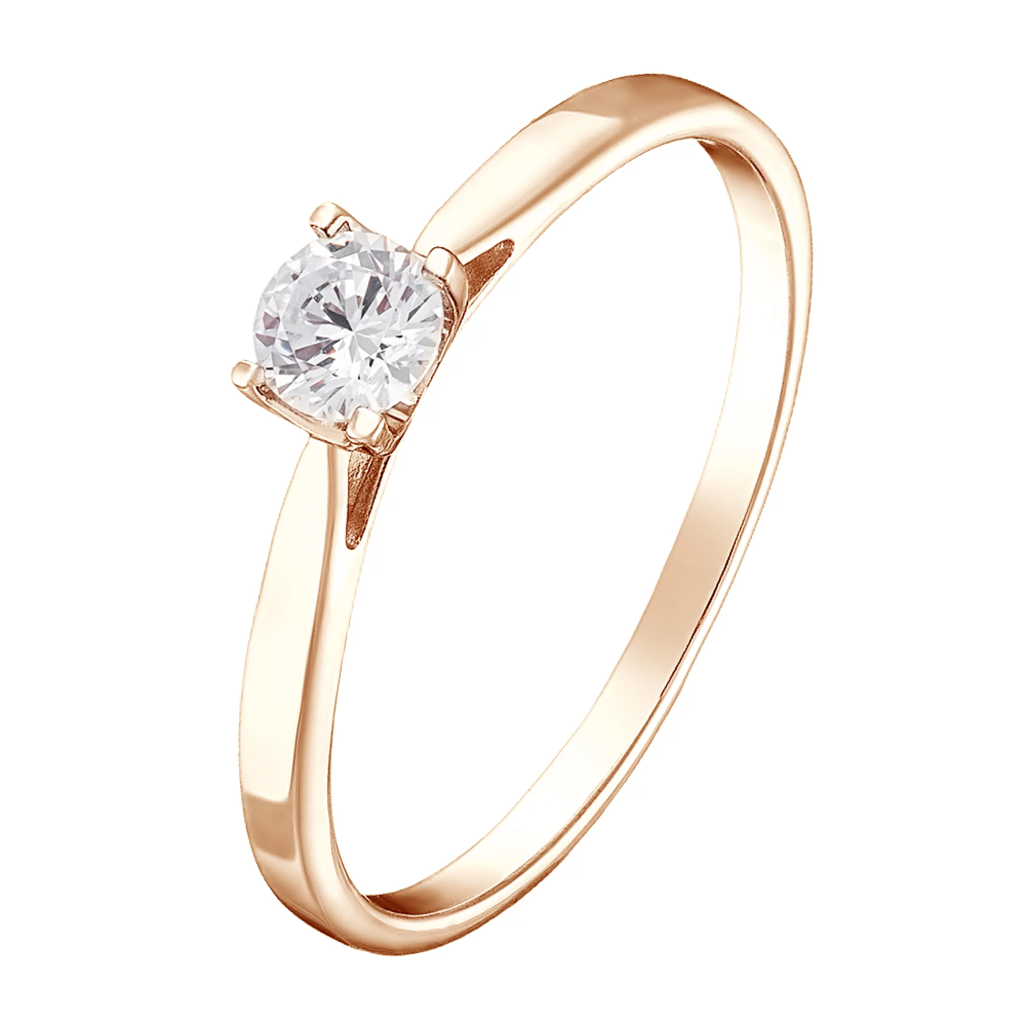 Золотое кольцо с бриллиантом - 538696 – изображение 1