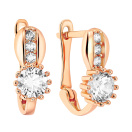 Сережки из красного золота с фианитом - 969024